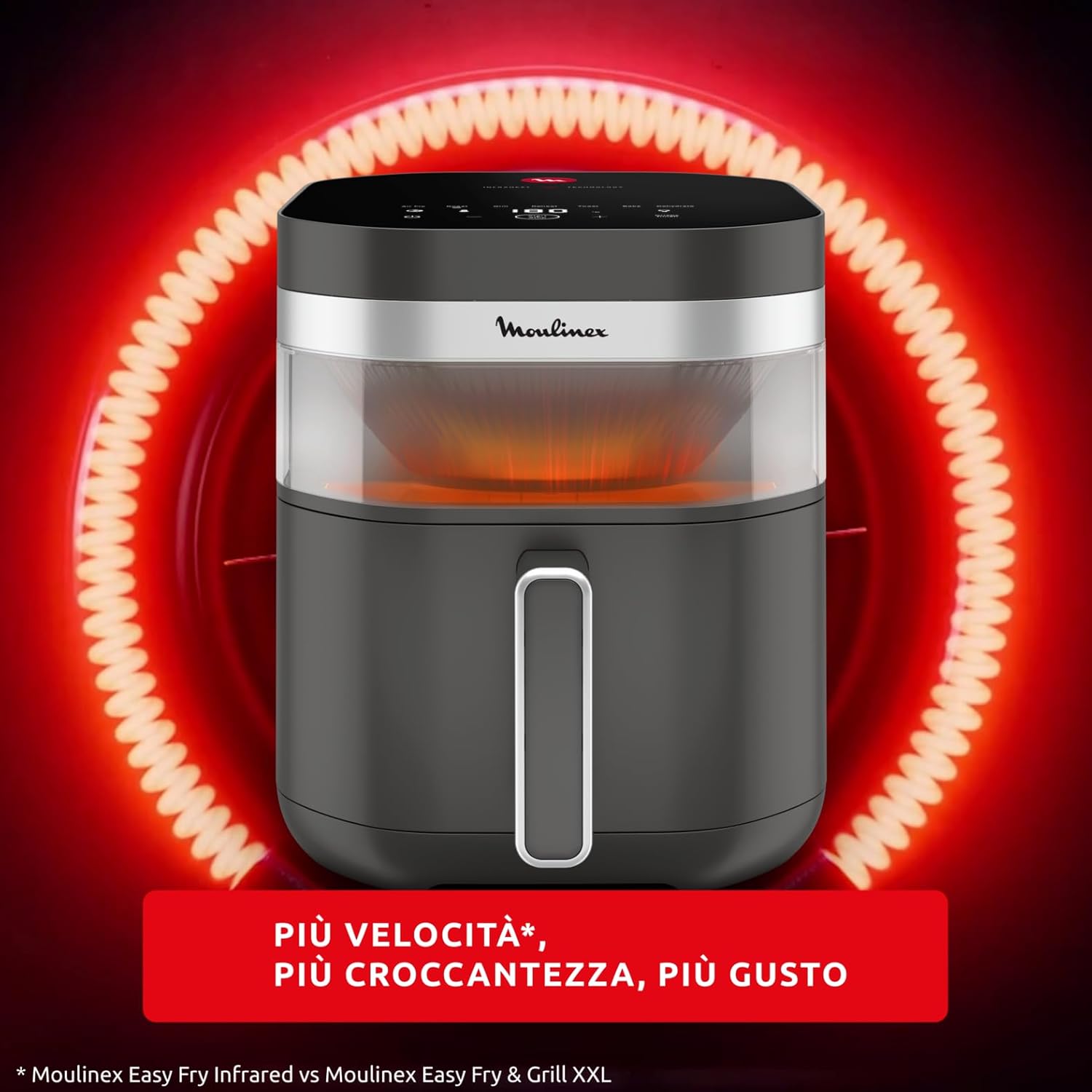Moulinex Easy Fry Infrared Friggitrice ad Aria 7L, Coal Grey - immagine 2