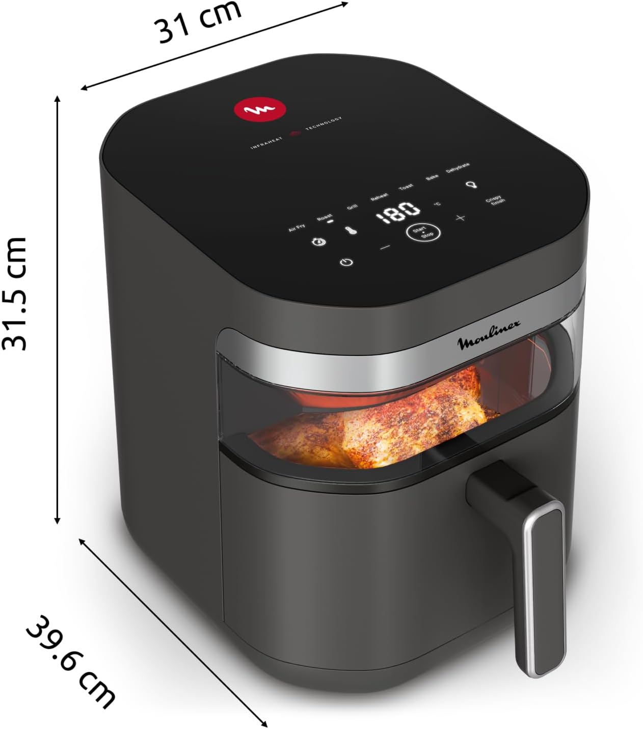 Moulinex Easy Fry Infrared Friggitrice ad Aria 7L, Coal Grey - immagine 7