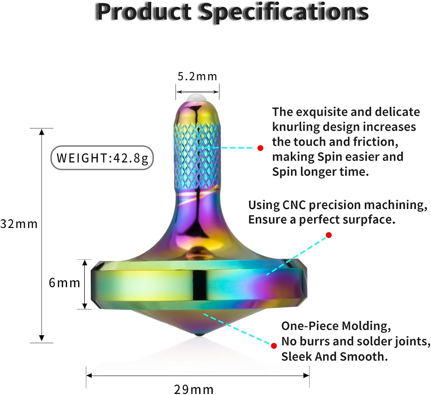 LOQATIDIS Trottola in Acciaio Inossidabile 3PCS - immagine 2