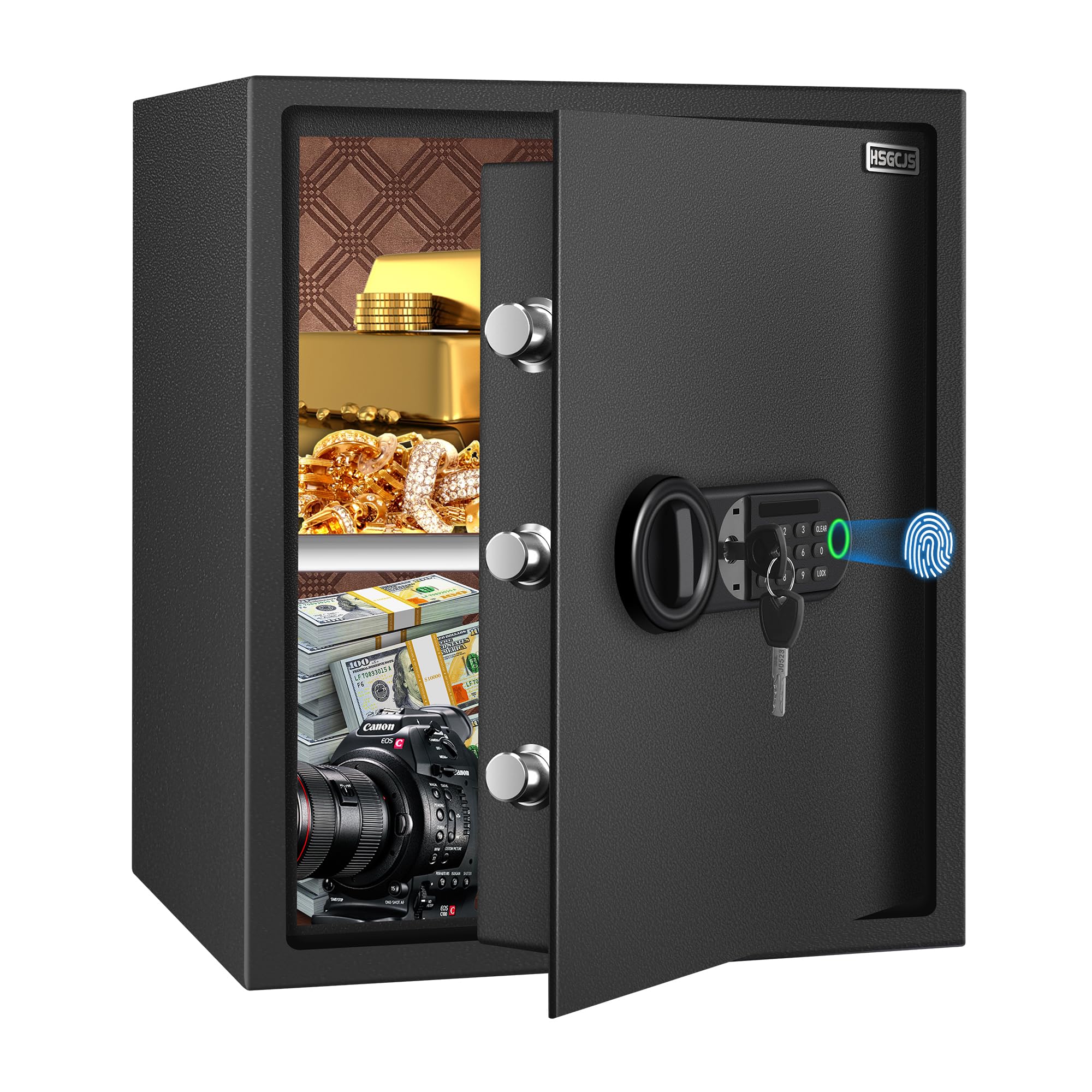 Hsgcjs Cassaforte Biometrica con Impronta Digitale