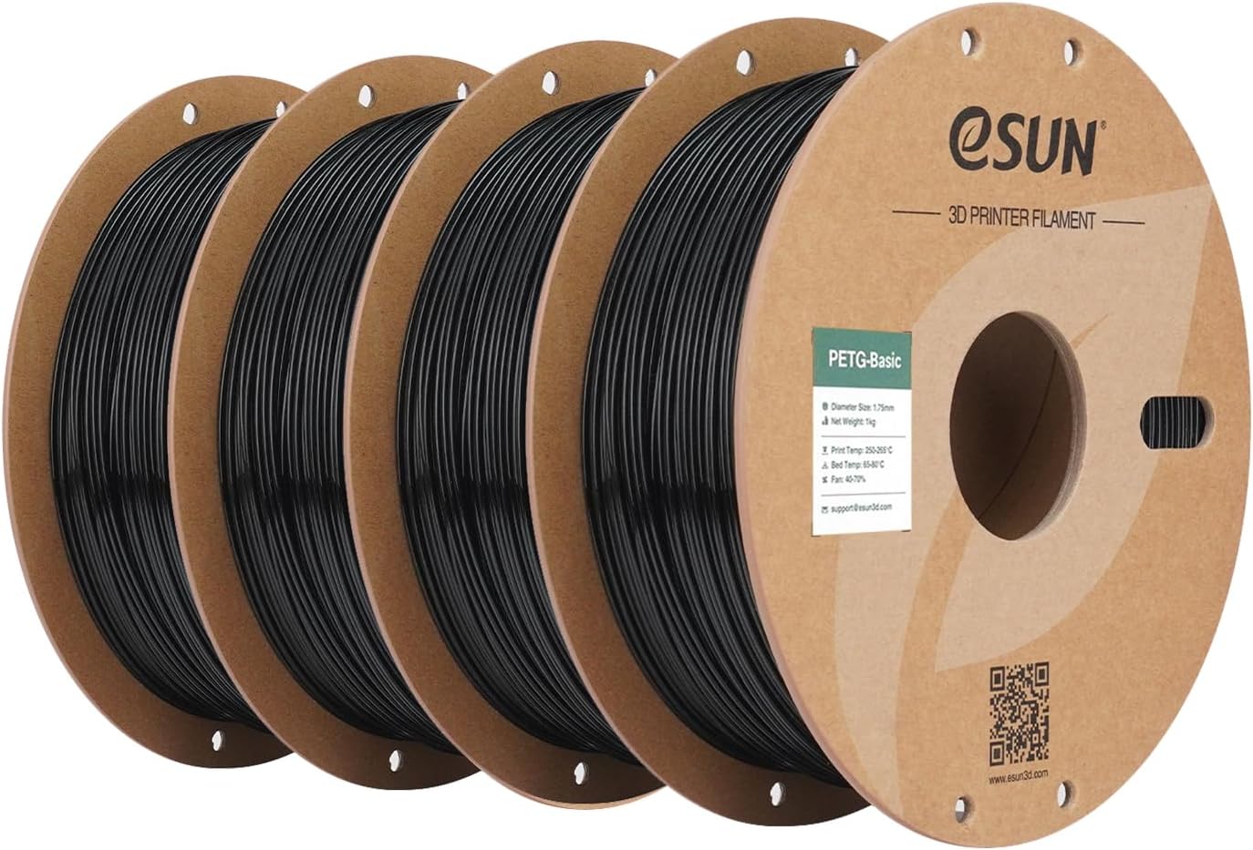 eSUN PETG Basic Filamento 1.75mm Nero 4kg - immagine 1
