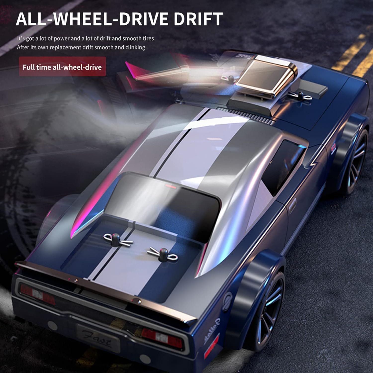 Goolsky RC Drift Car 1/16 - 35KM/H 4WD, Blu - immagine 4