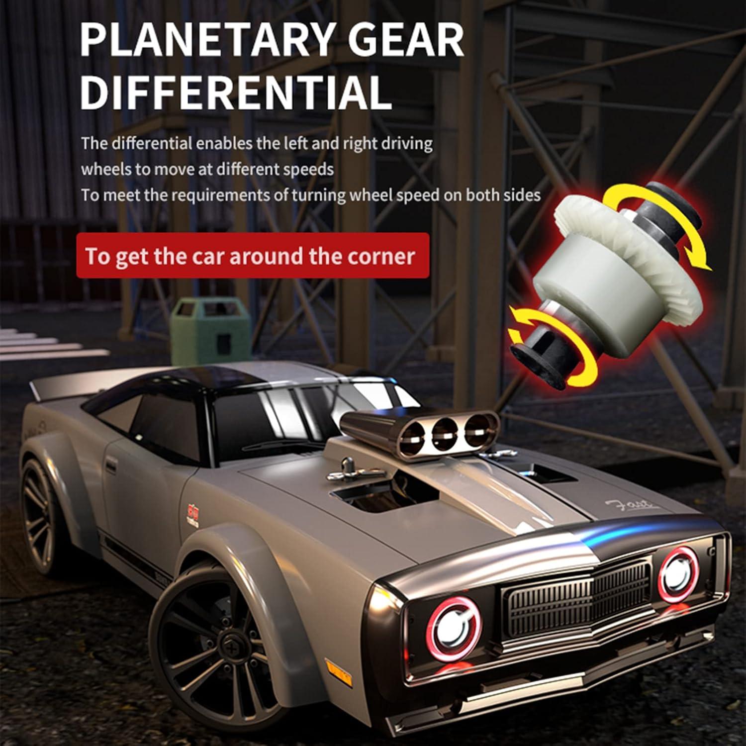 Goolsky RC Drift Car 1/16 - 35KM/H 4WD, Blu - immagine 8