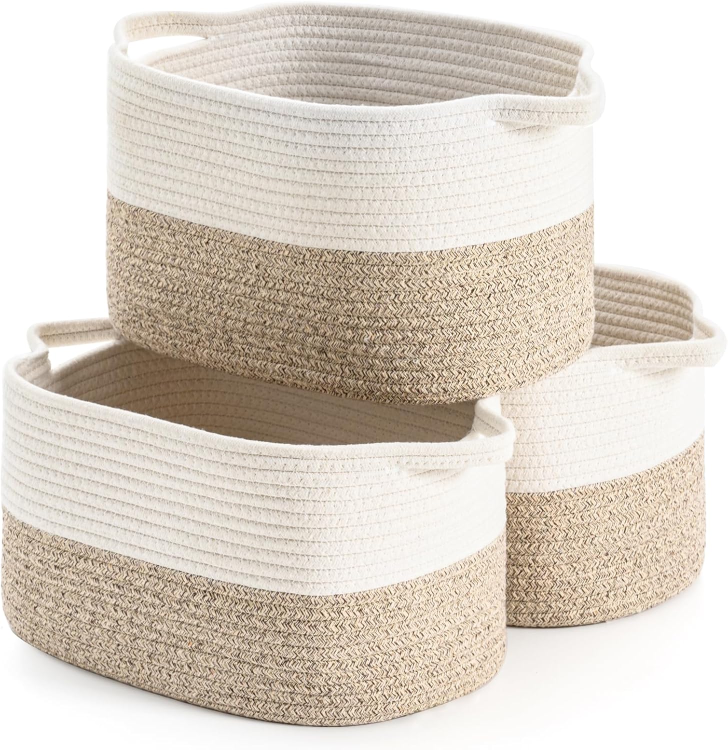 Hnyqql Cesto Portaoggetti in Corda di Cotone 3 Pezzi