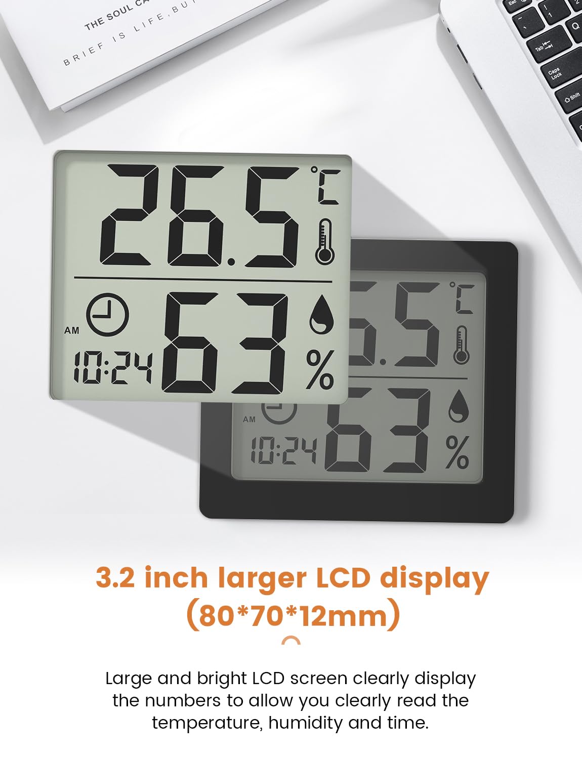 Igrometro Termometro per Interni con Schermo LCD 3,1'' - immagine 3