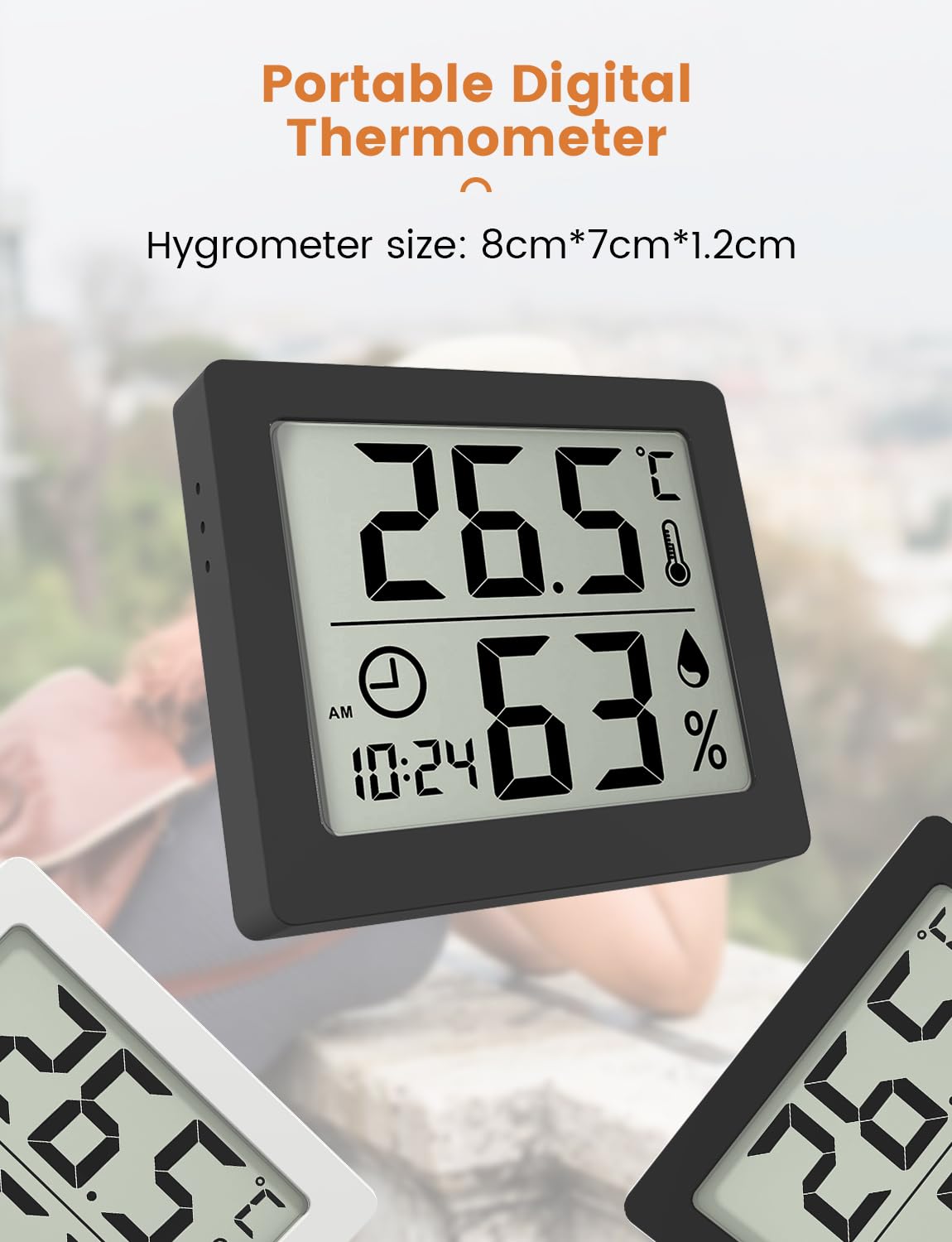 Igrometro Termometro per Interni con Schermo LCD 3,1'' - immagine 6