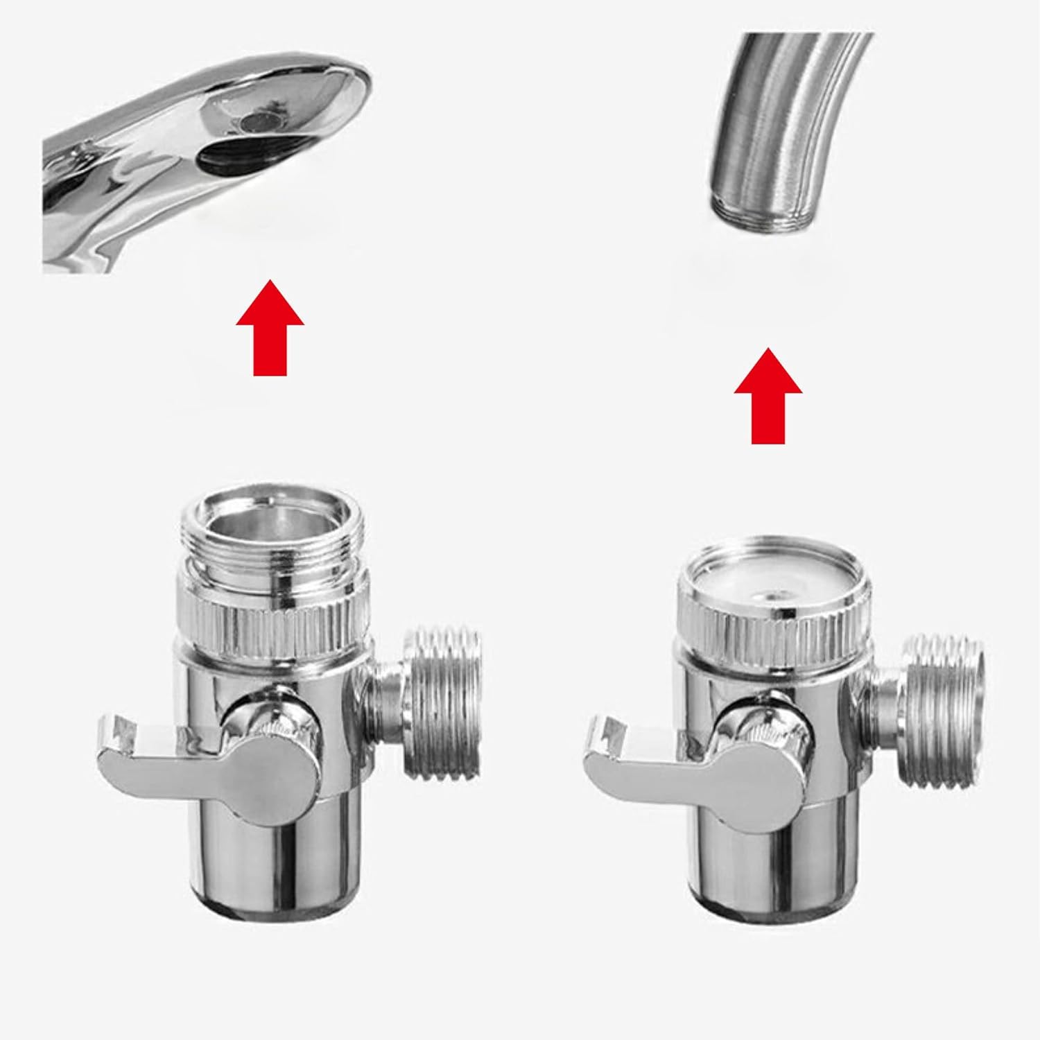 Deviatore Rubinetto 3 Vie in Ottone Cromo Lucido - immagine 3