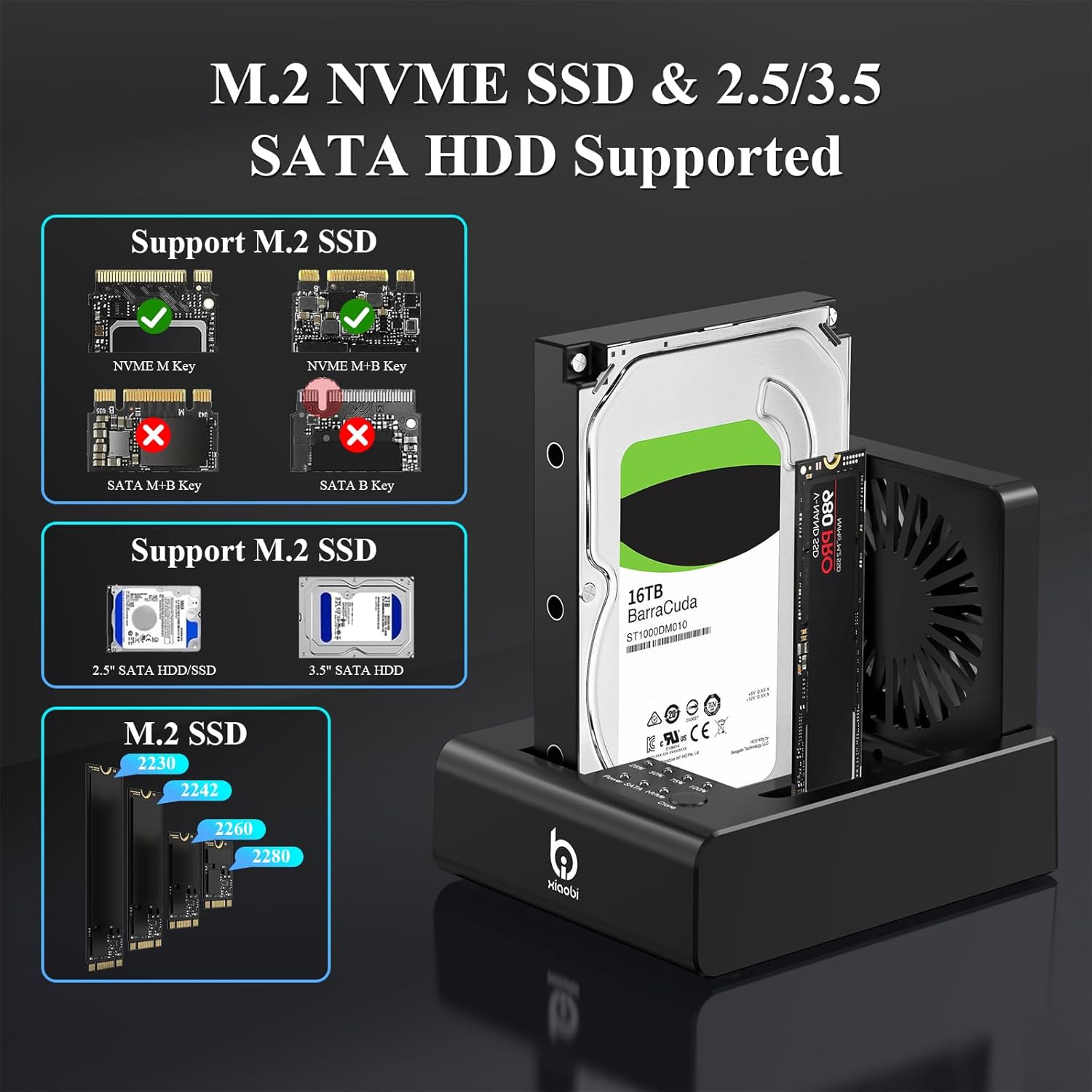 M.2 NVMe & SATA HDD Docking Station 10Gbps - immagine 5