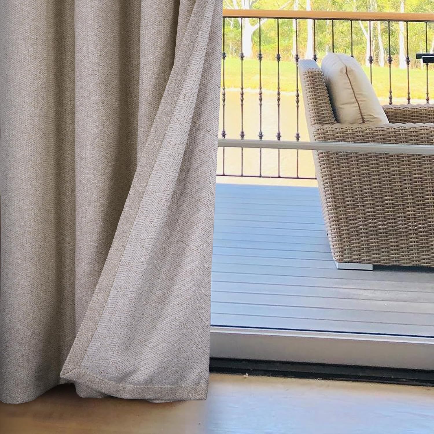 Always4u Tende Semi-Oscuranti in Lana, Beige (Set 2) - immagine 7