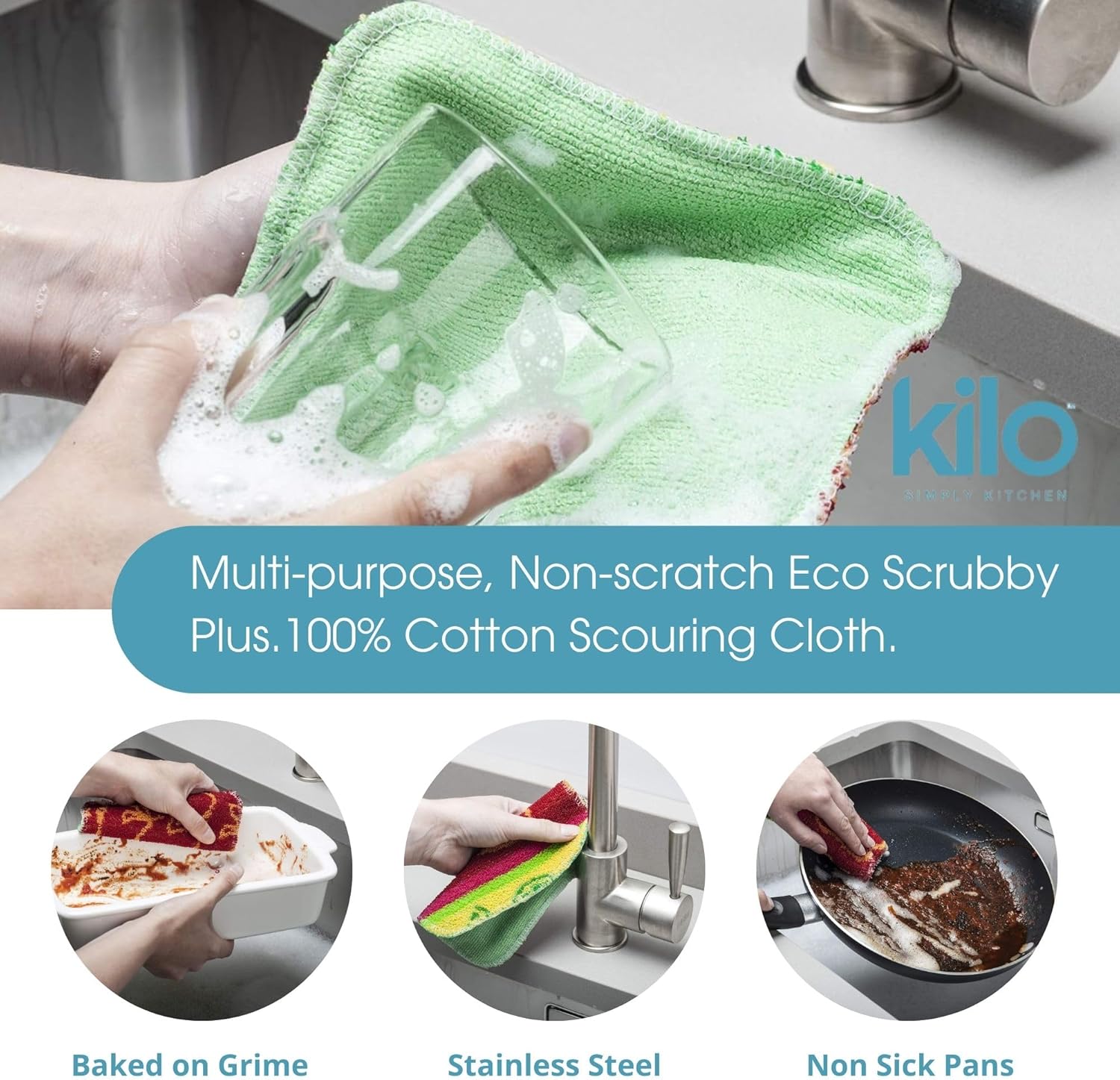 Kilo Scrubby Plus - Set 4 Spugne Antigraffio Multiuso - immagine 2