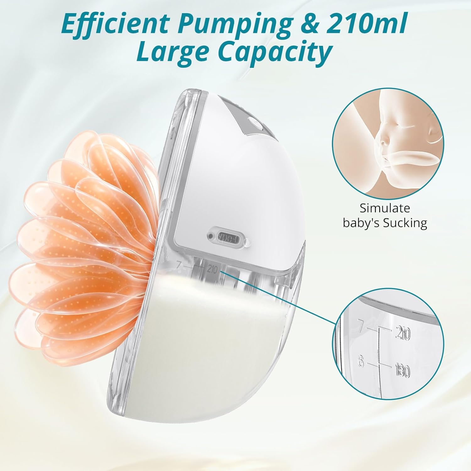 Tiralatte Indossabile Senza Mani 210ml (2 pezzi) - immagine 5