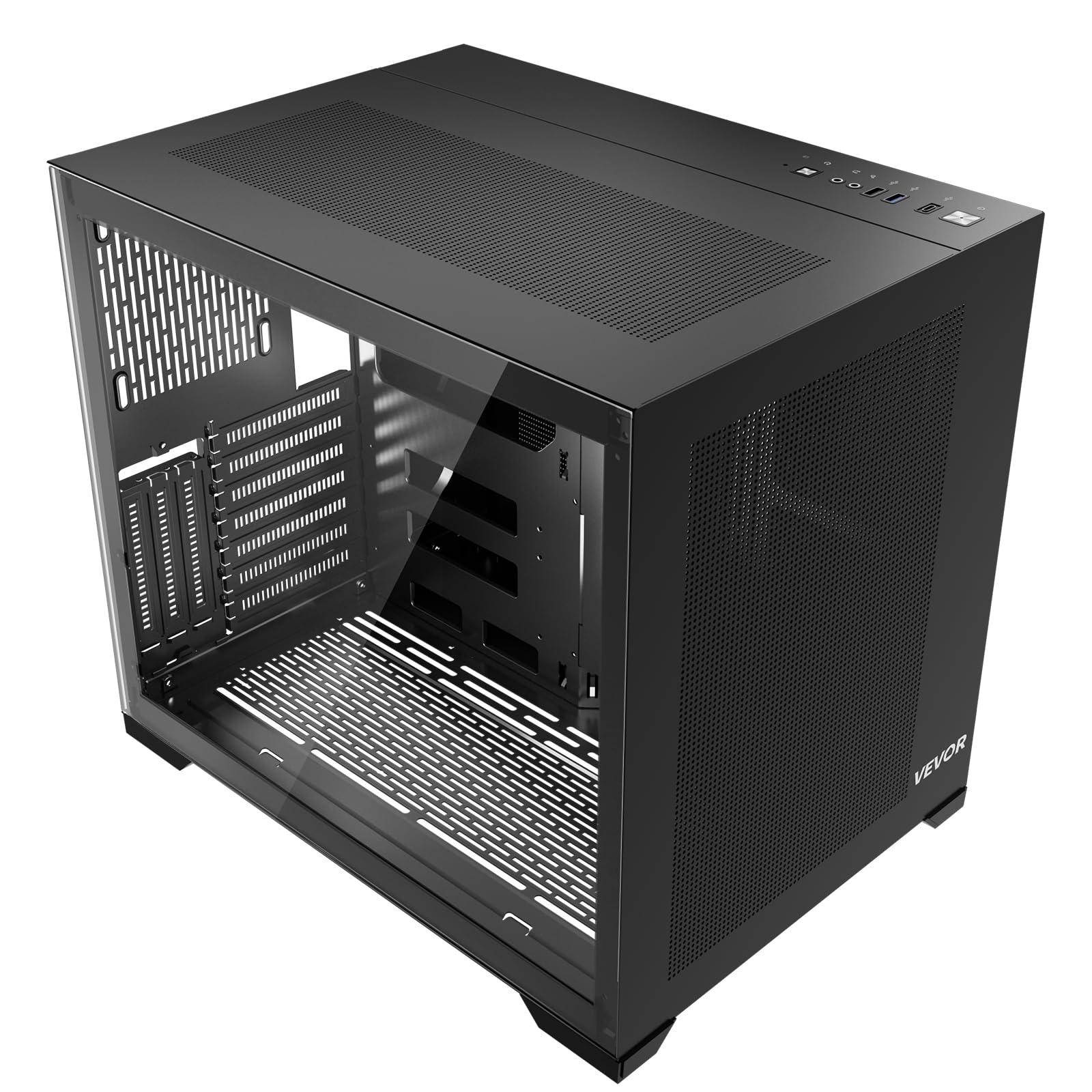 Vevor Case PC Compatto Doppia Camera con Vetro Temperato