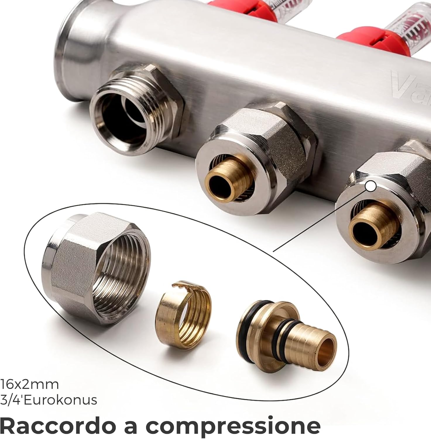 VANCOCO Collettore di Calore Radiante 6 Circuiti - immagine 4