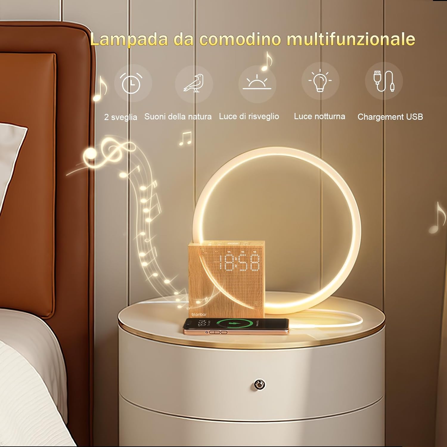 blonbar Lampada da Comodino con Wake up Light - immagine 2