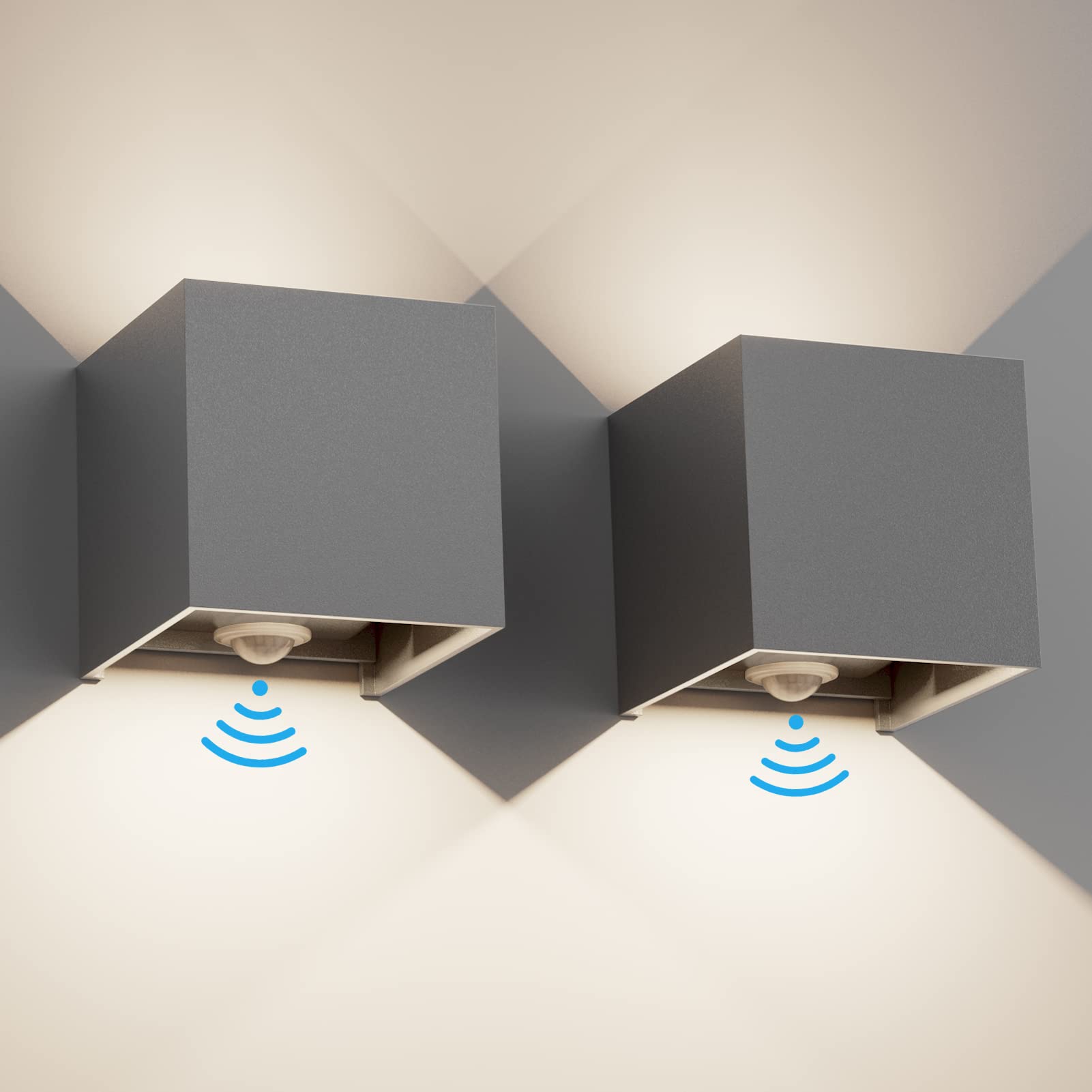 Klighten 2 PCS Applique da Parete Esterno/Interno 12W