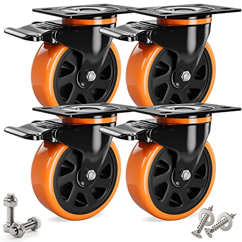 Ruote di Carico Pesanti φ100mm con Freni (4 pezzi)