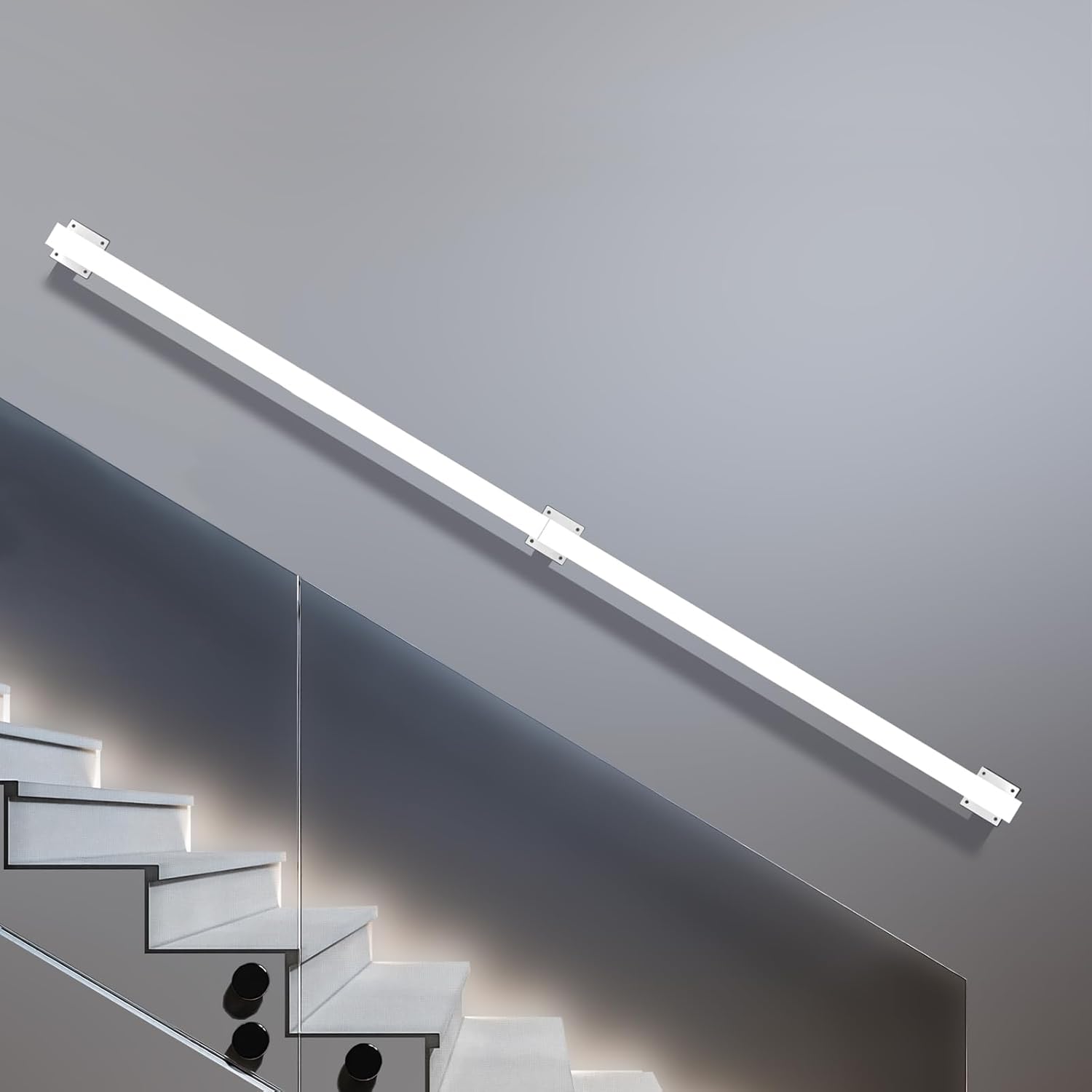 Corrimano per Scale Interne/Esterne 180cm, Bianco - immagine 1