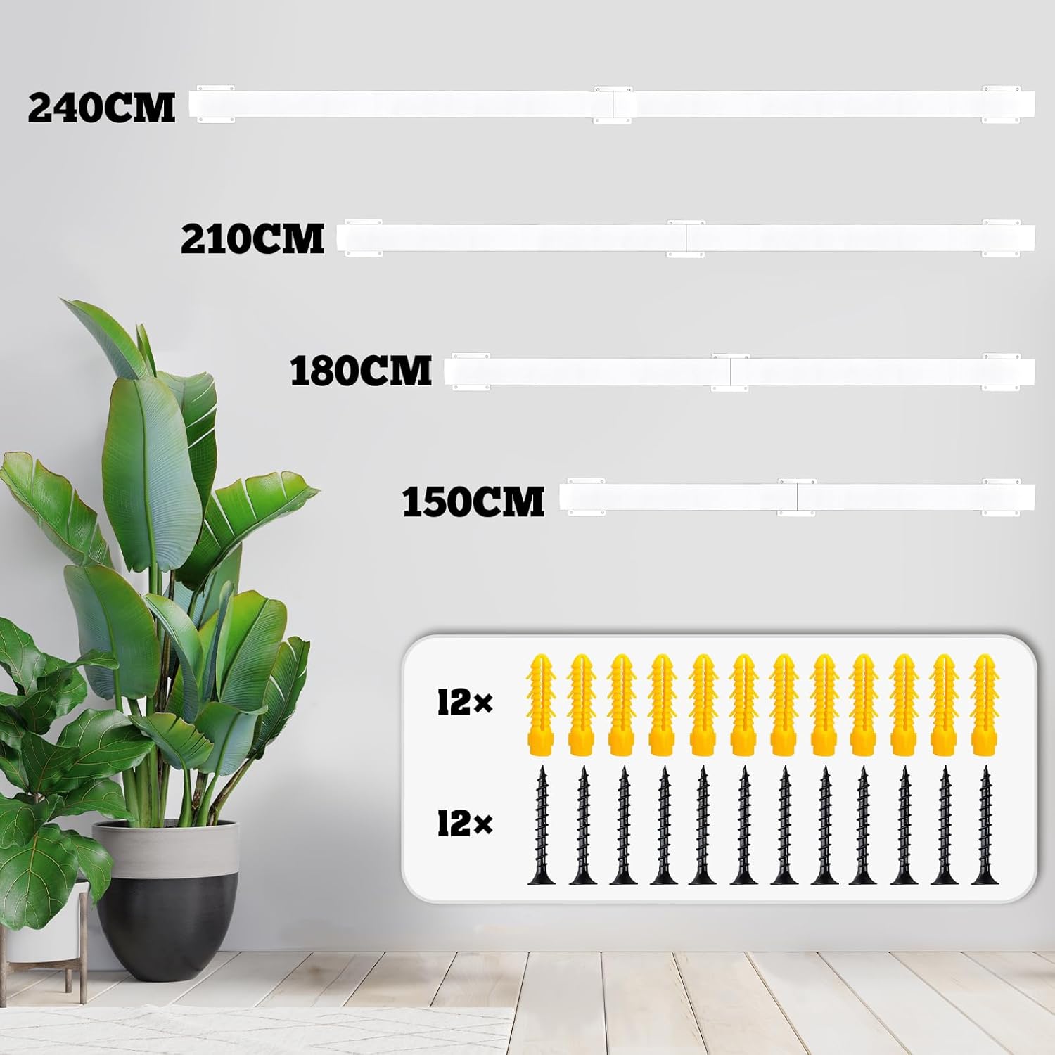 Corrimano per Scale Interne/Esterne 180cm, Bianco - immagine 3