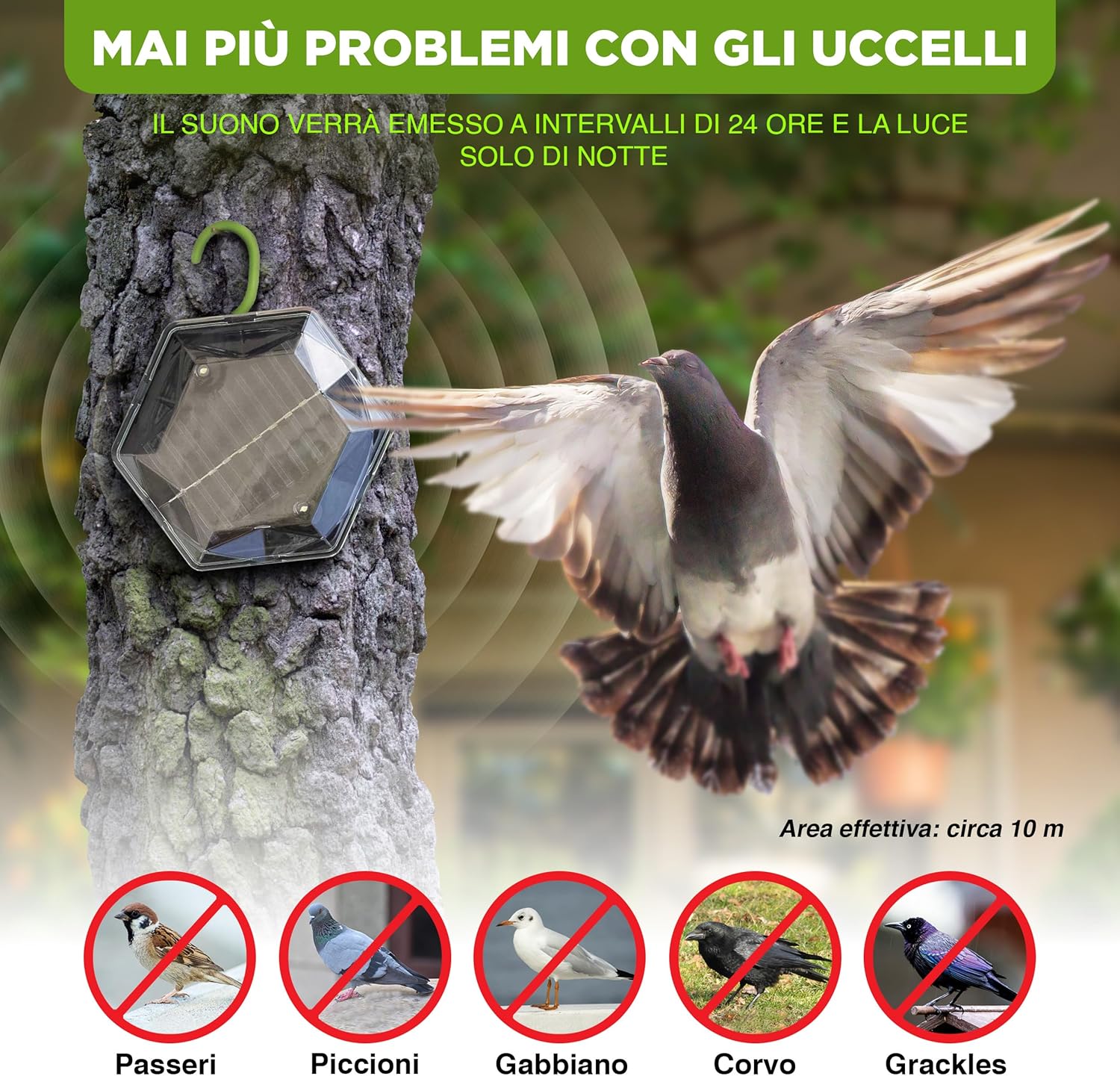 Isotronic Deterrente per Uccelli a Ultrasuoni - immagine 8