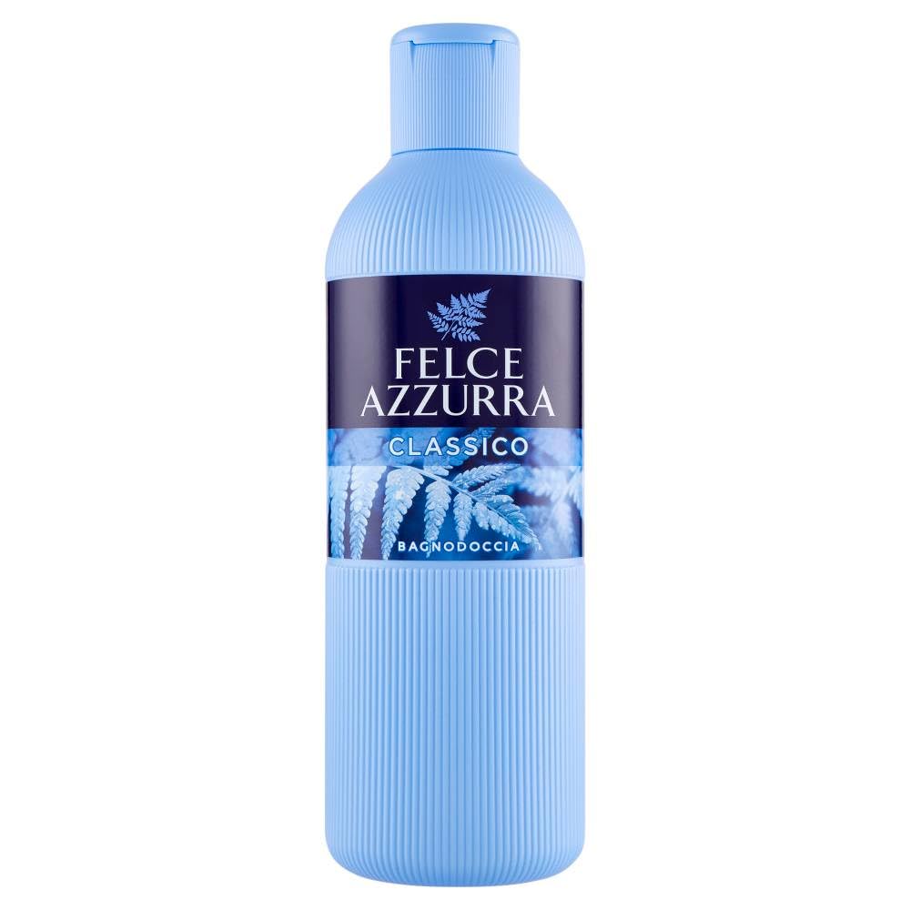 Felce Azzurra - Bagnoschiuma Profumato Classico, Bagno Schiuma Detergente Delicato Idratante per Pelle Morbida con Note di Rosa, Lavanda e Patchouli, Bagnodoccia Dermatologicamente Testato, 650 ml