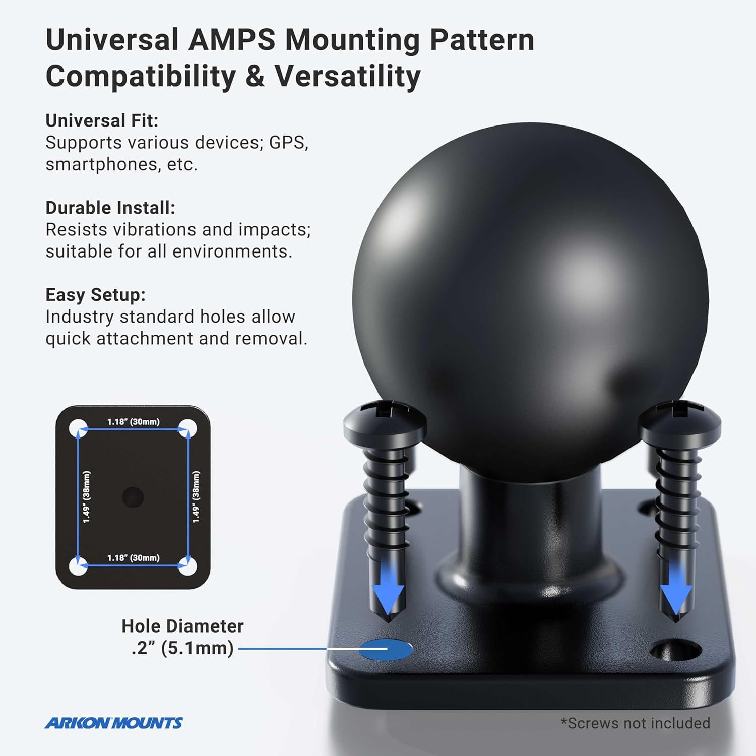 Arkon - Supporto per tablet a colonna, 38 mm, in metallo, colore: Nero - immagine 7