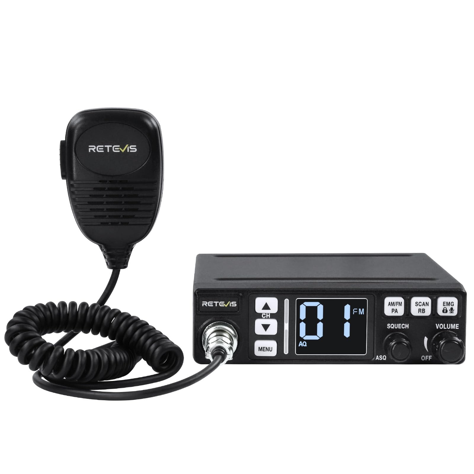 Retevis MB63 CB Radio Portatile AM/FM, Nero