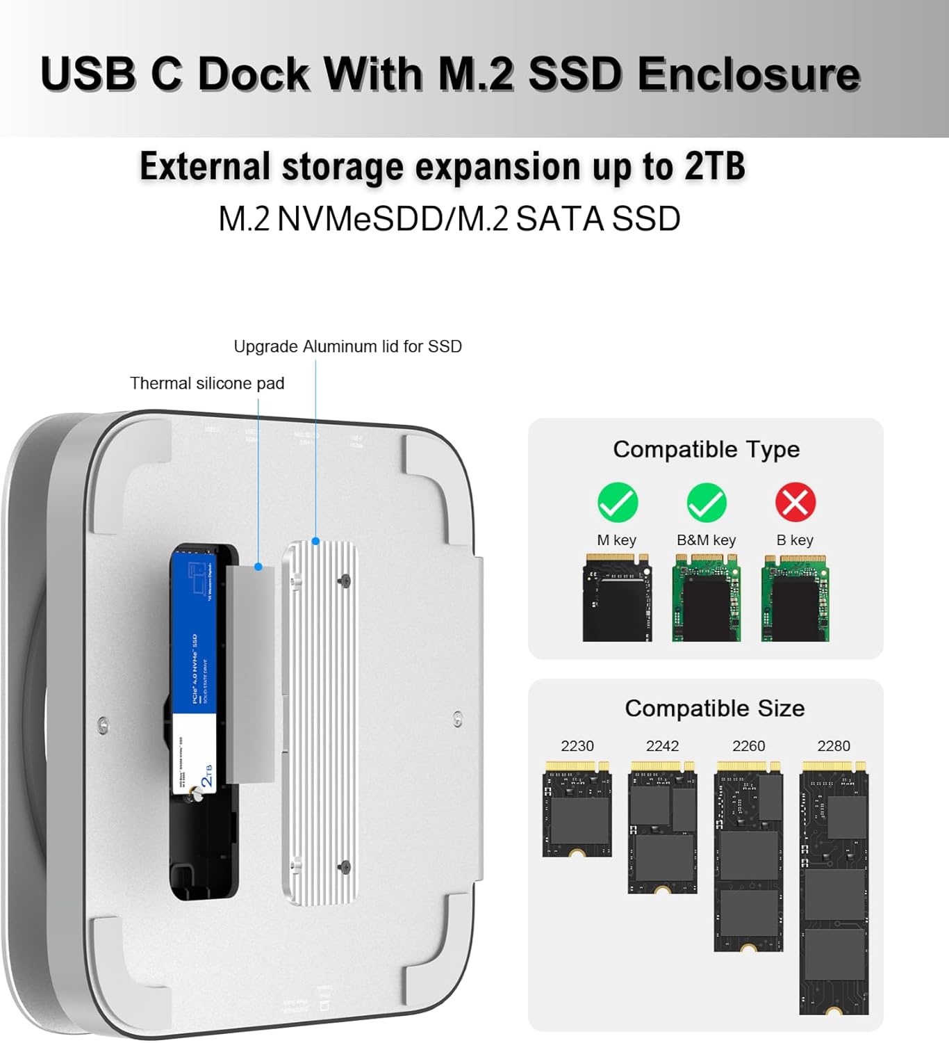 Gewokliy Mini Dock e Supporto per Mac con Hub USB C - immagine 3