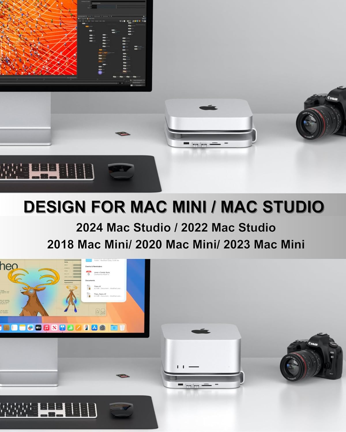 Gewokliy Mini Dock e Supporto per Mac con Hub USB C - immagine 5