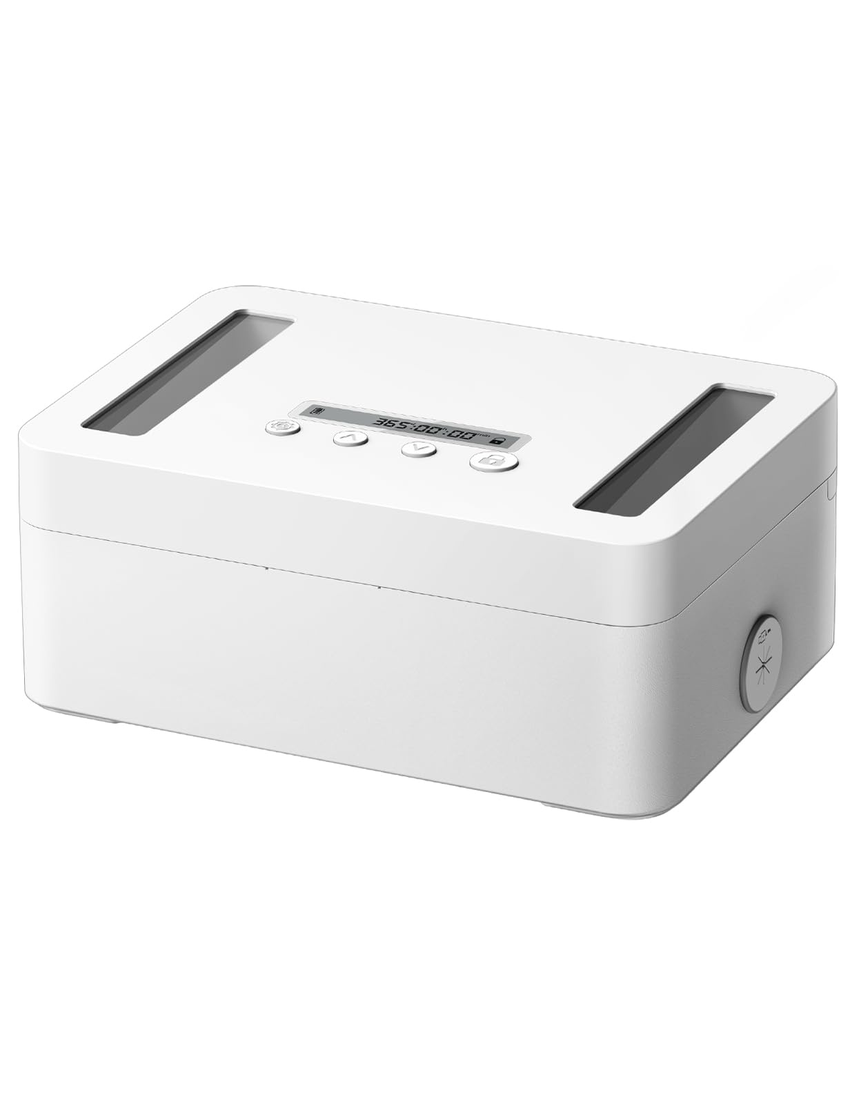 Vaydeer Time Locking Container in Metallo, Bianco