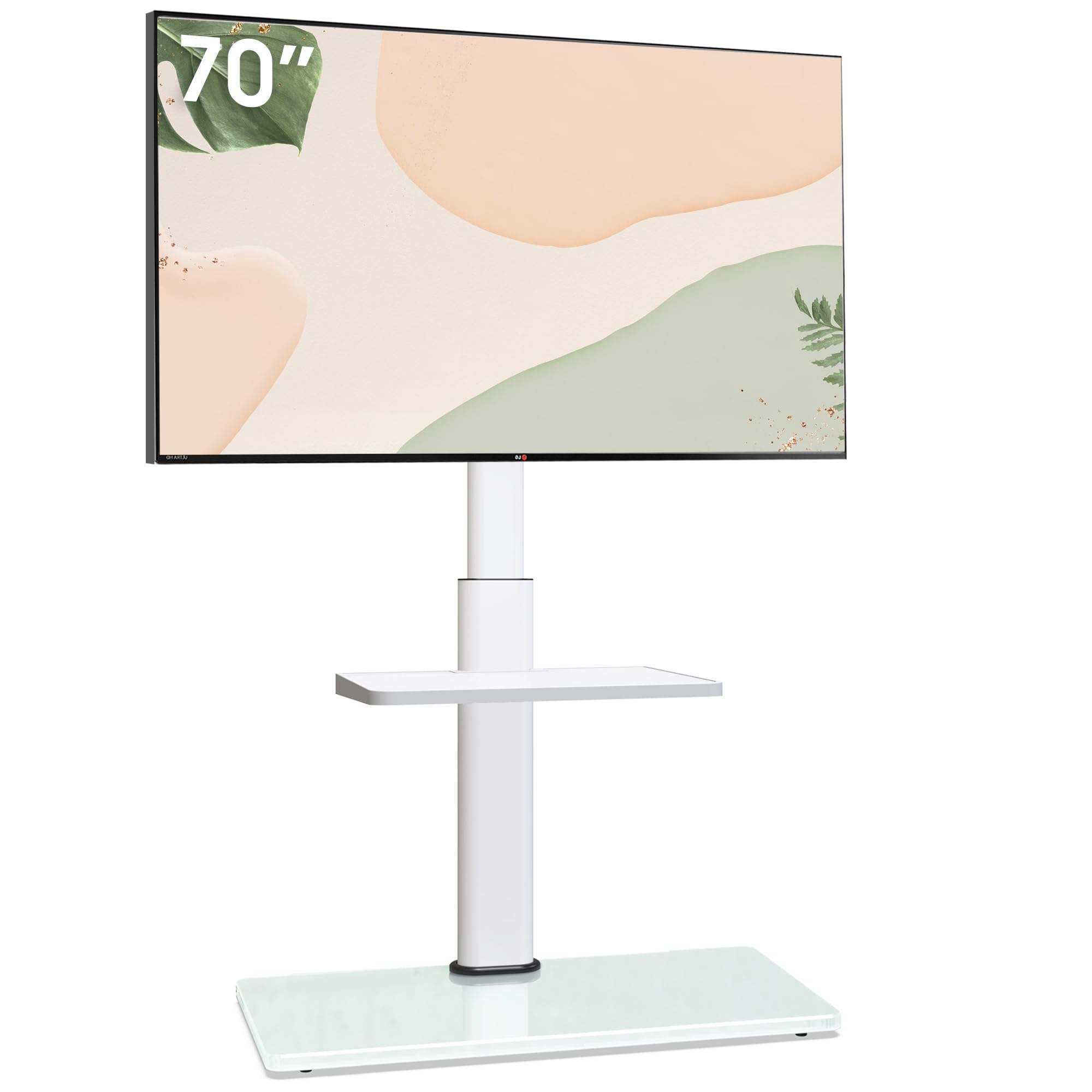 Aokcos Supporto TV da Pavimento per 32-70 Pollici, Bianco