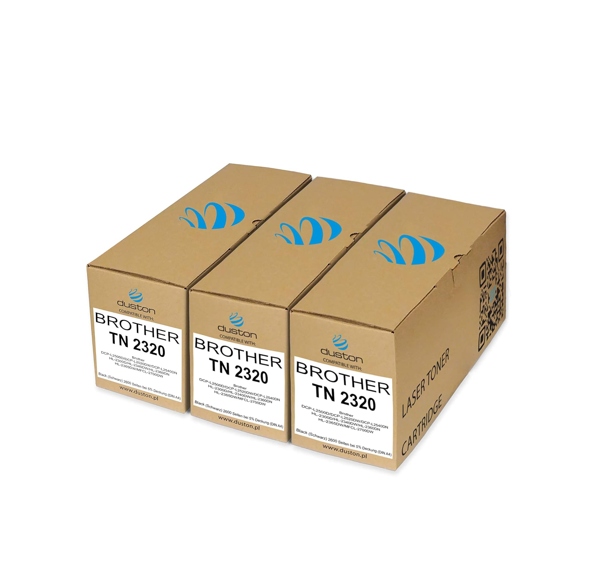 Duston 3x Toner Nero TN2320 Compatibile Brother