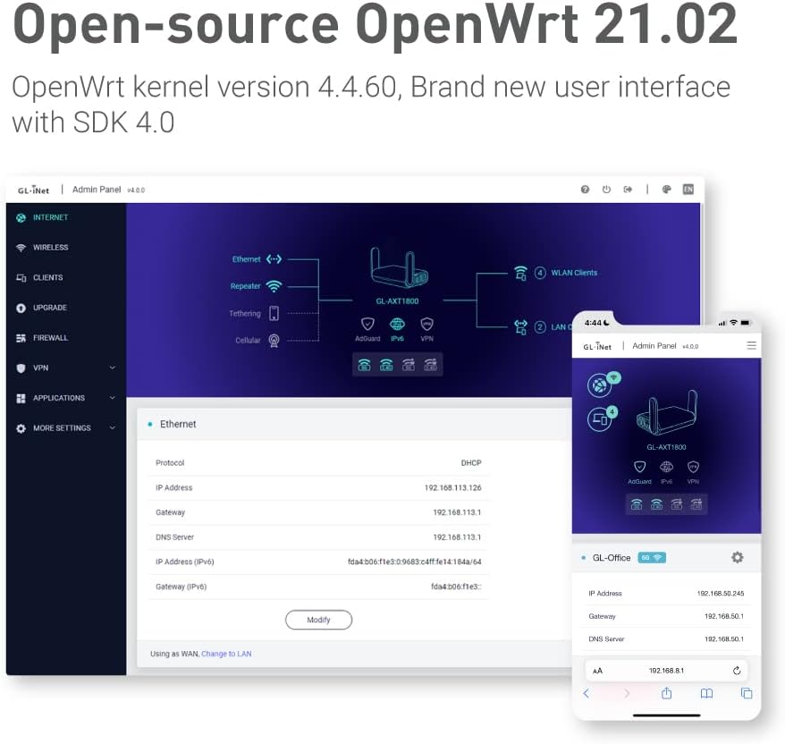 Gl.inet AXT1800 (Slate AX) Router WiFi 6 Gigabit - immagine 5