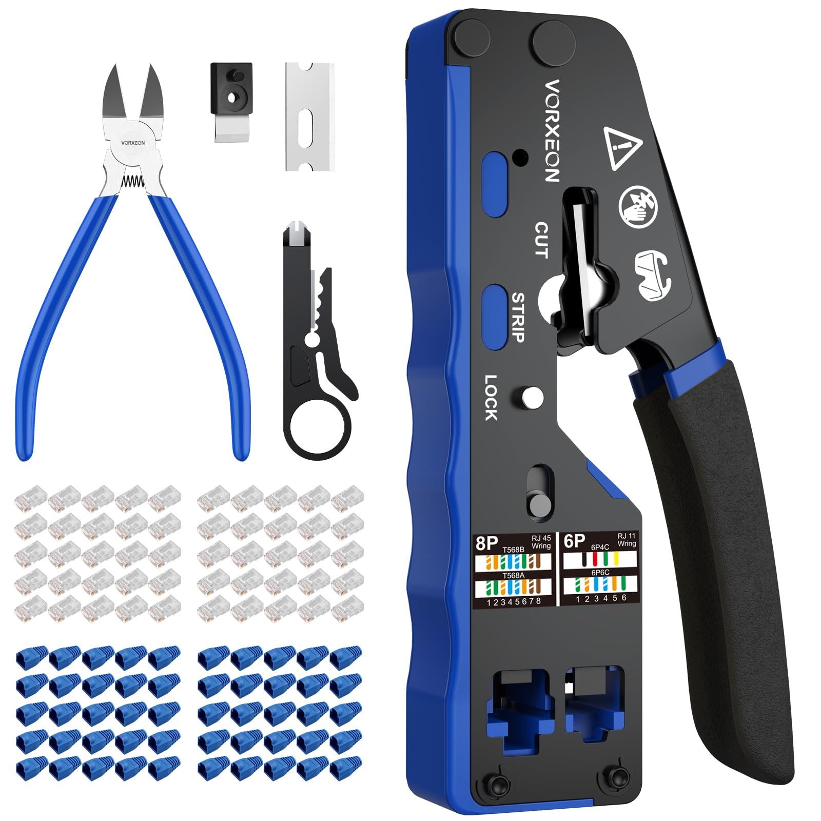 Pinza Crimpatrice RJ45 per Cavo Rete CAT5/6/7