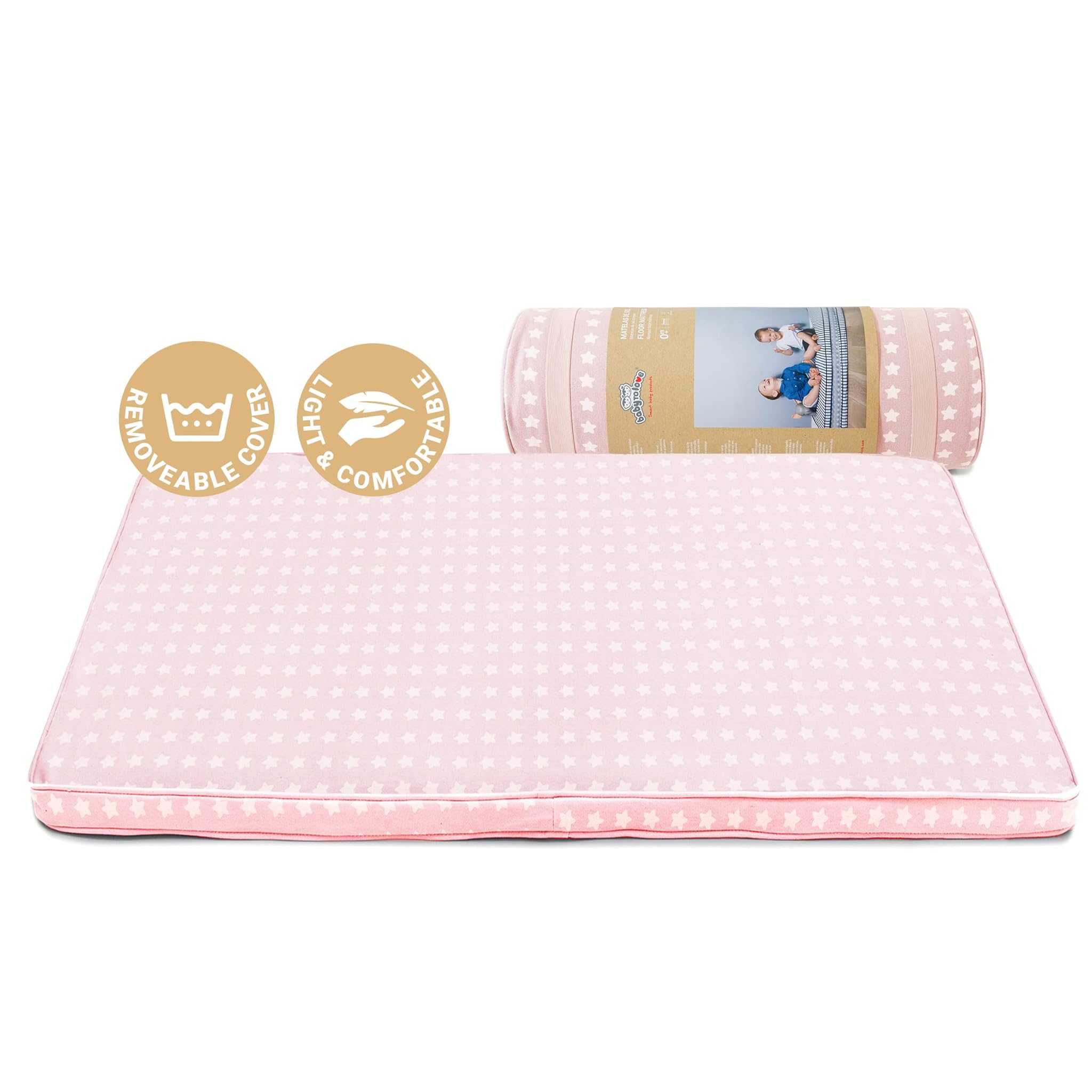 Baby to Love Materasso da pavimento - Pink Stars