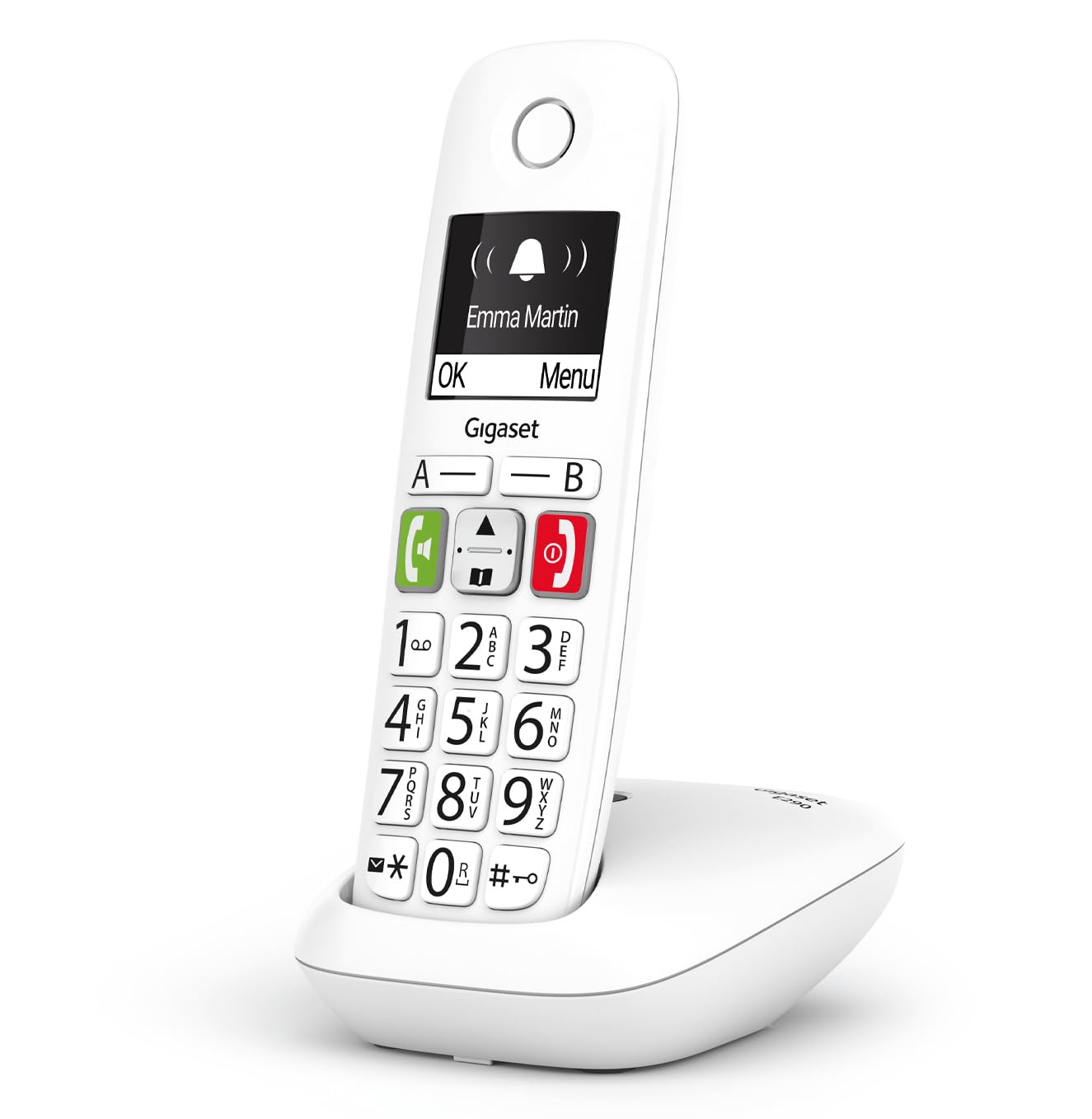 Gigaset E290 - Telefono Portatile con Numeri Grandi, Bianco