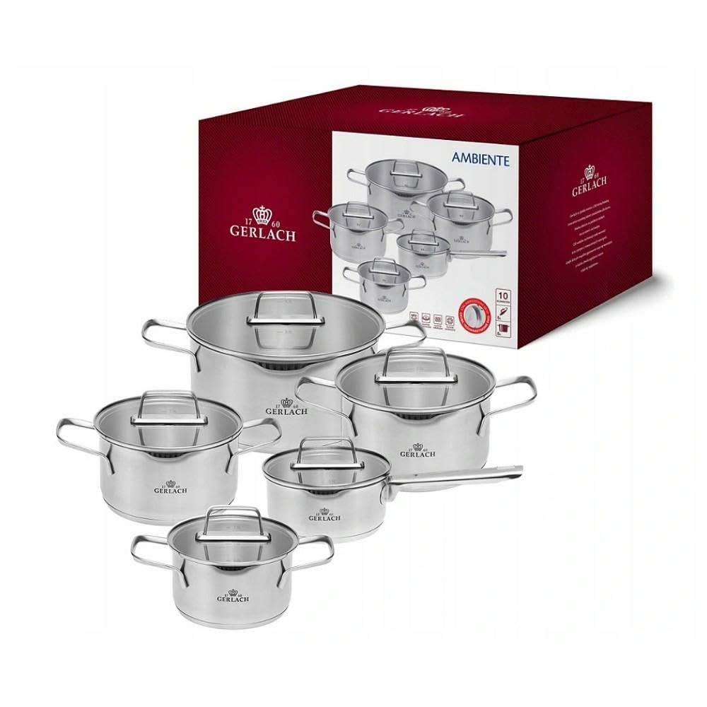 Gerlach AMBIENTE - Set Pentole Induzione 5 Pezzi, Argento