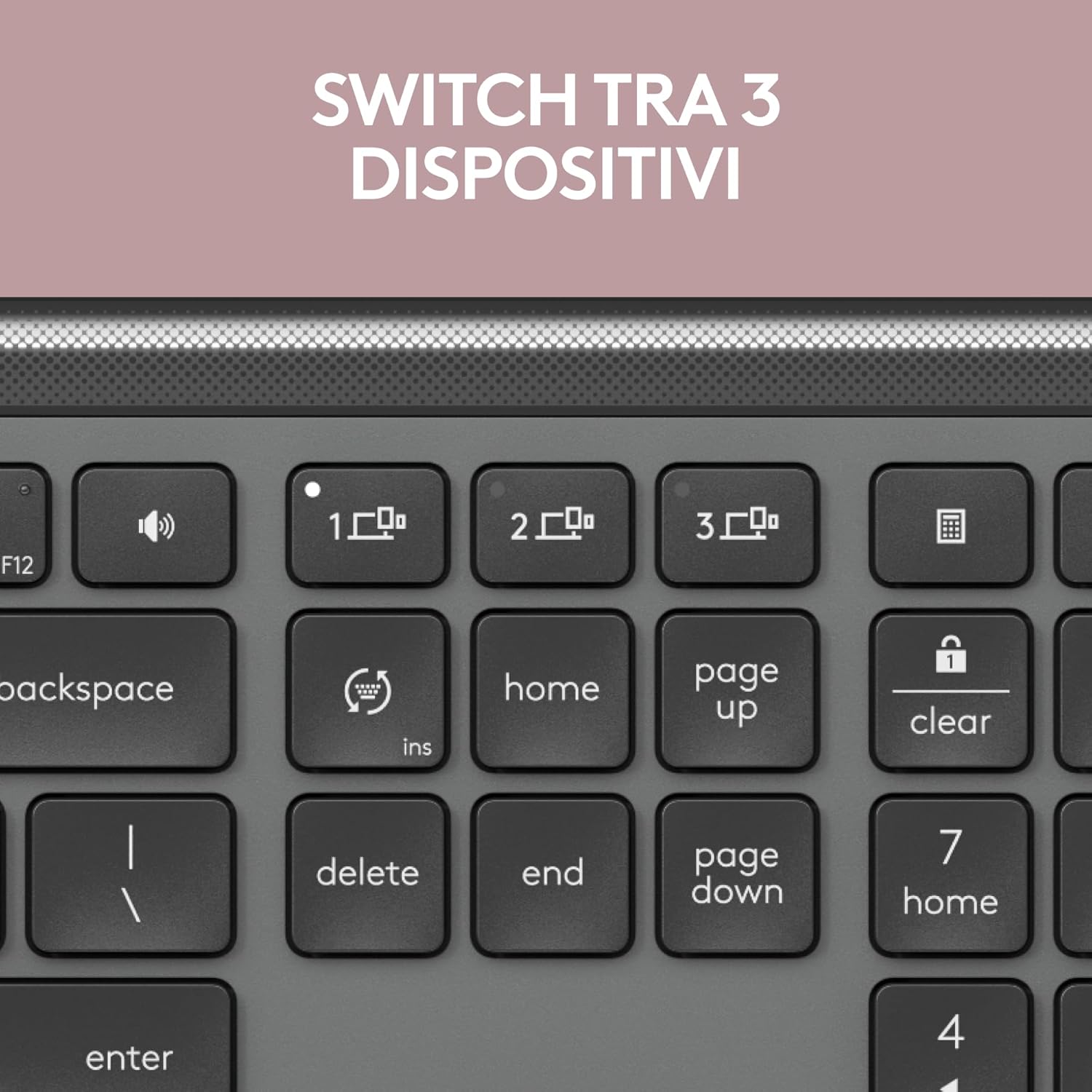 Logitech Signature Slim K950 - Tastiera Wireless Grafite - immagine 3