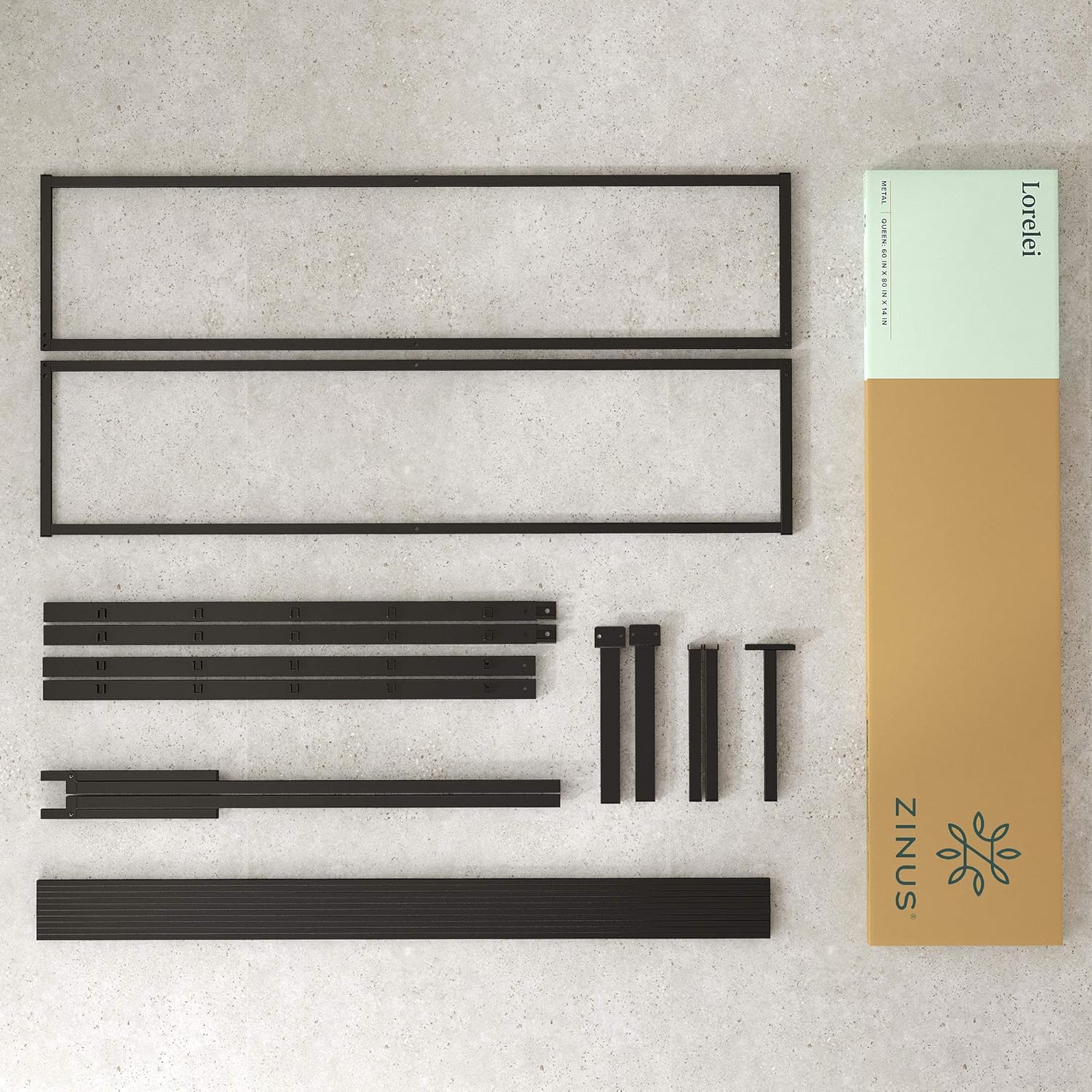 Zinus Lorelai Letto 160x190 cm, Nero - immagine 9