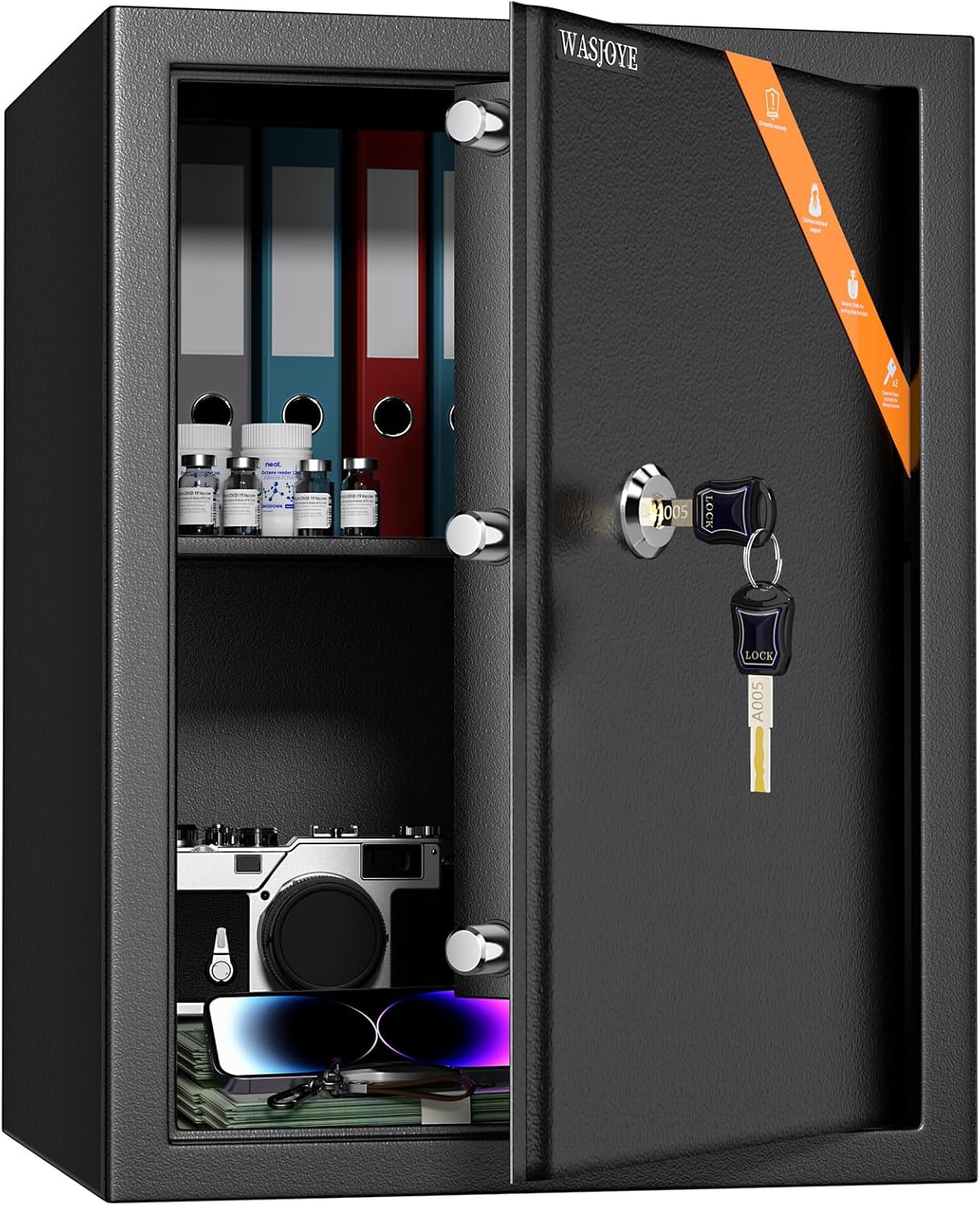 Wasjoye Cassaforte con Chiave 49L, 45x35x31CM - immagine 1