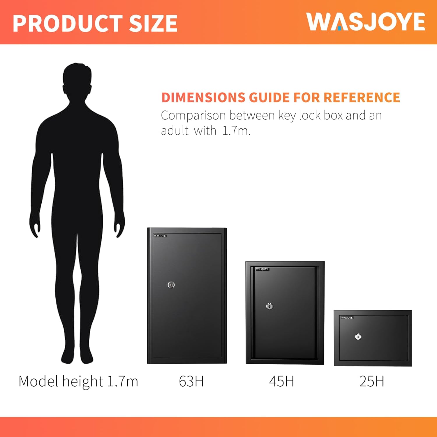 Wasjoye Cassaforte con Chiave 49L, 45x35x31CM - immagine 9