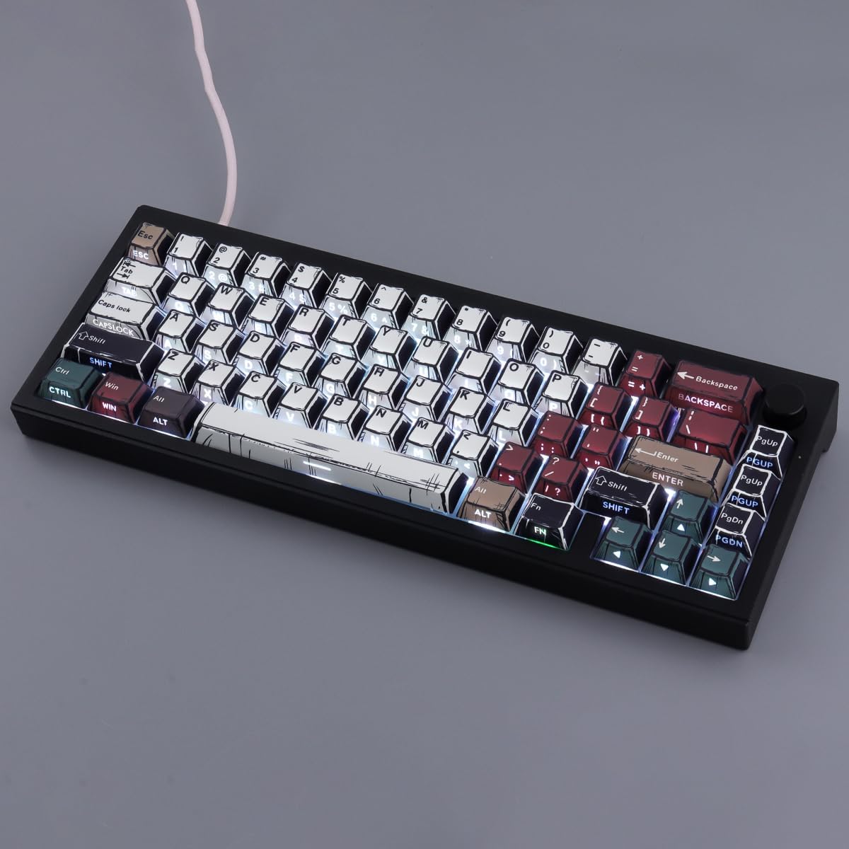 PBT Keycaps 134 Tasti Manga Mixed Light Retro Style - immagine 3