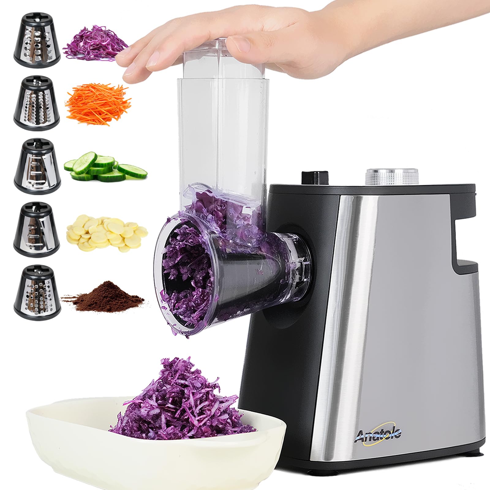 Anatole Affetta Verdure Elettrico 250W Acciaio Inox