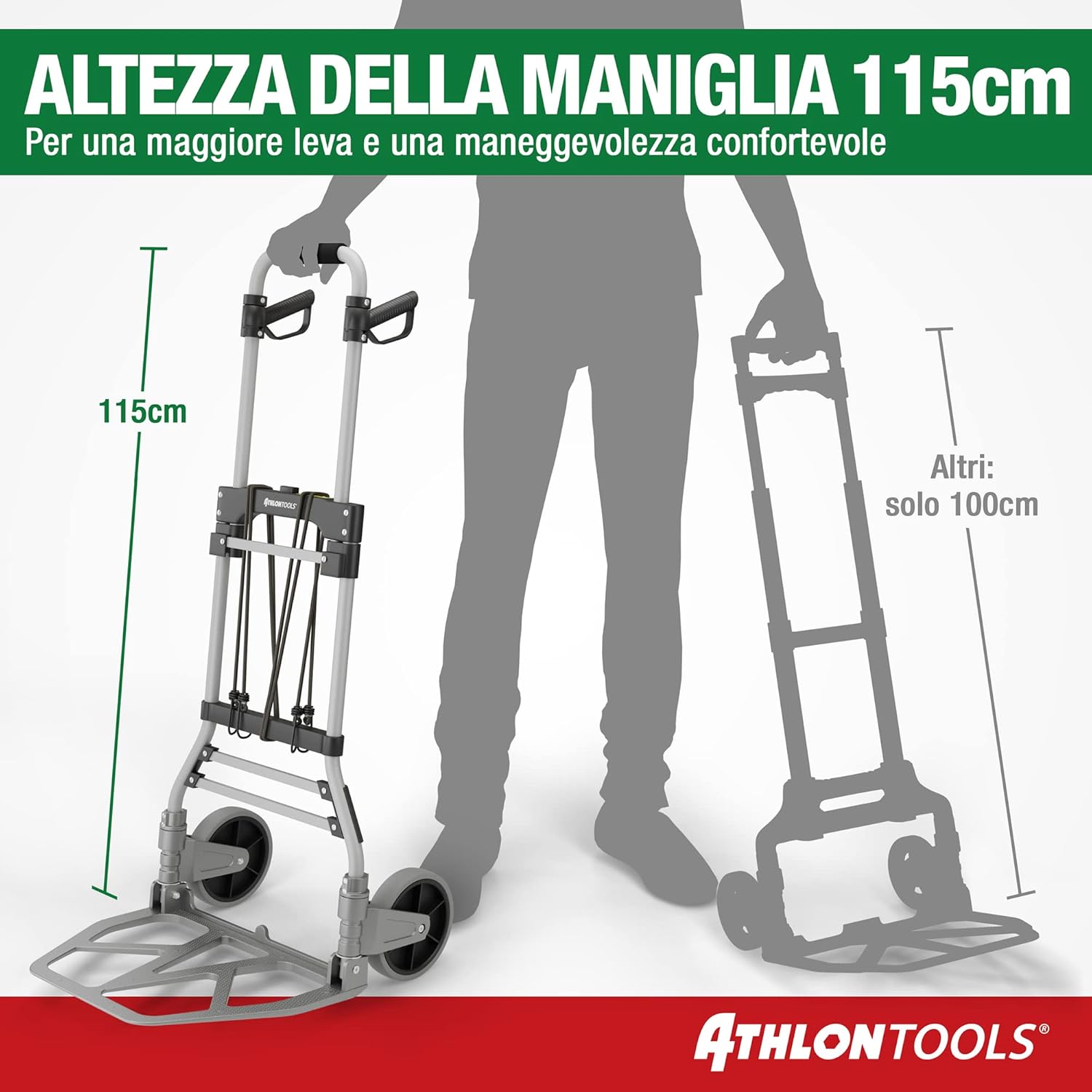 Athlon Tools Carrello Elevatore Manuale Pieghevole - immagine 4