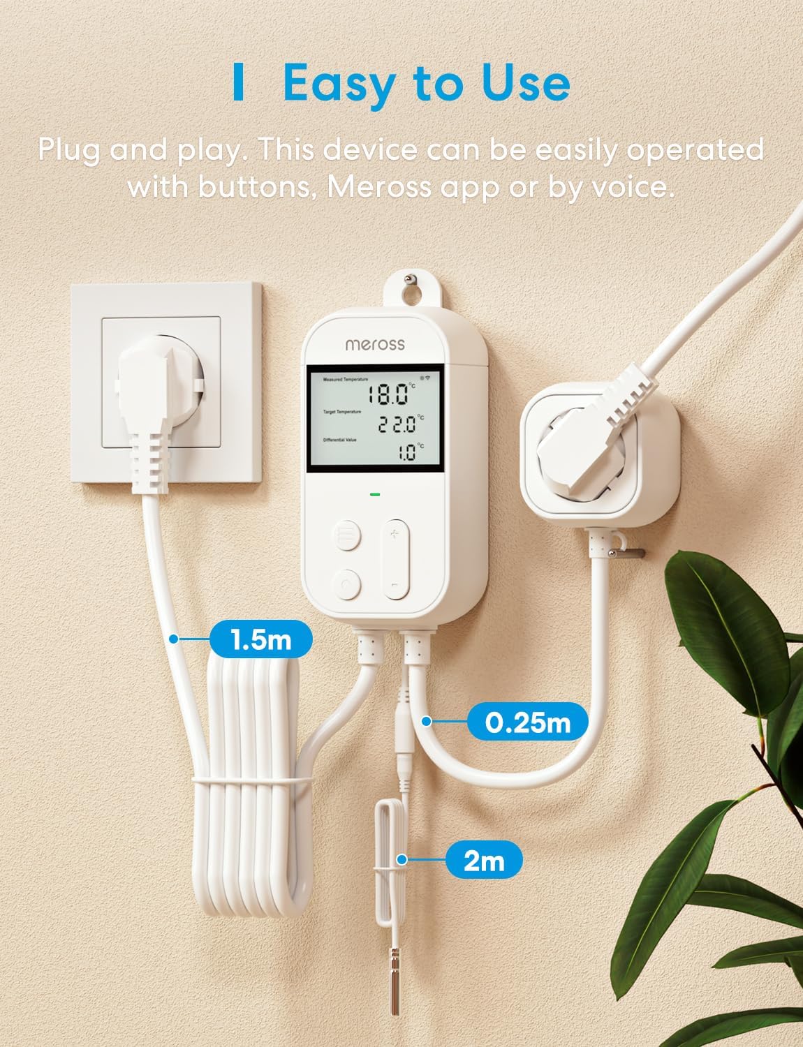 Meross Presa Smart Termostato Temperatura 16A - immagine 2