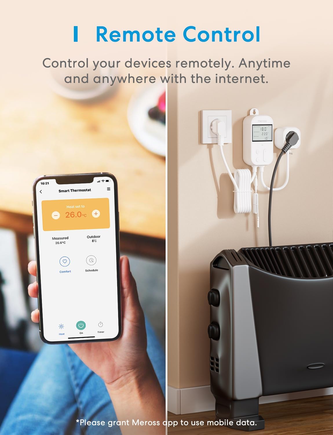 Meross Presa Smart Termostato Temperatura 16A - immagine 5