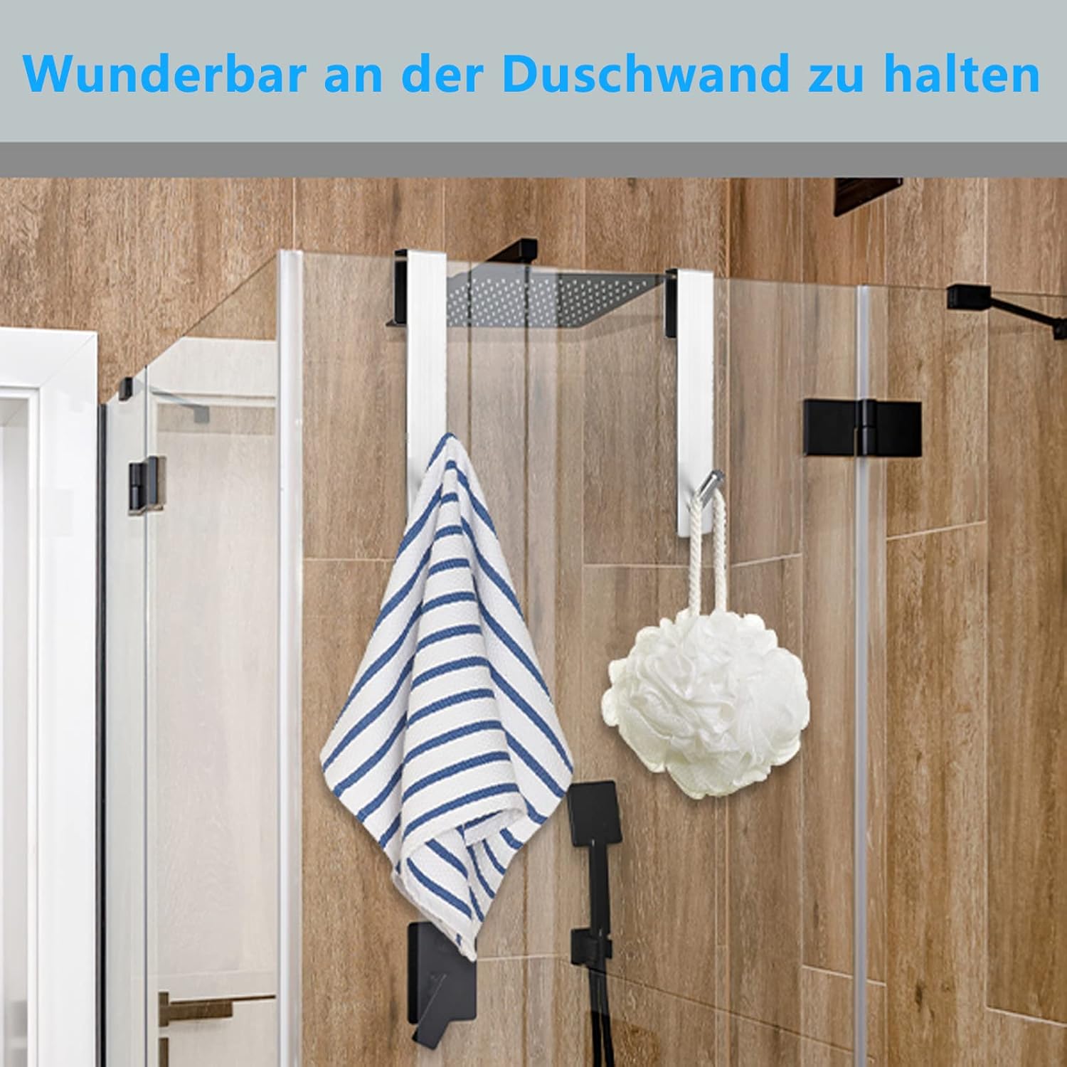 Set 2 Ganci da Doccia in Acciaio, Argento - immagine 2