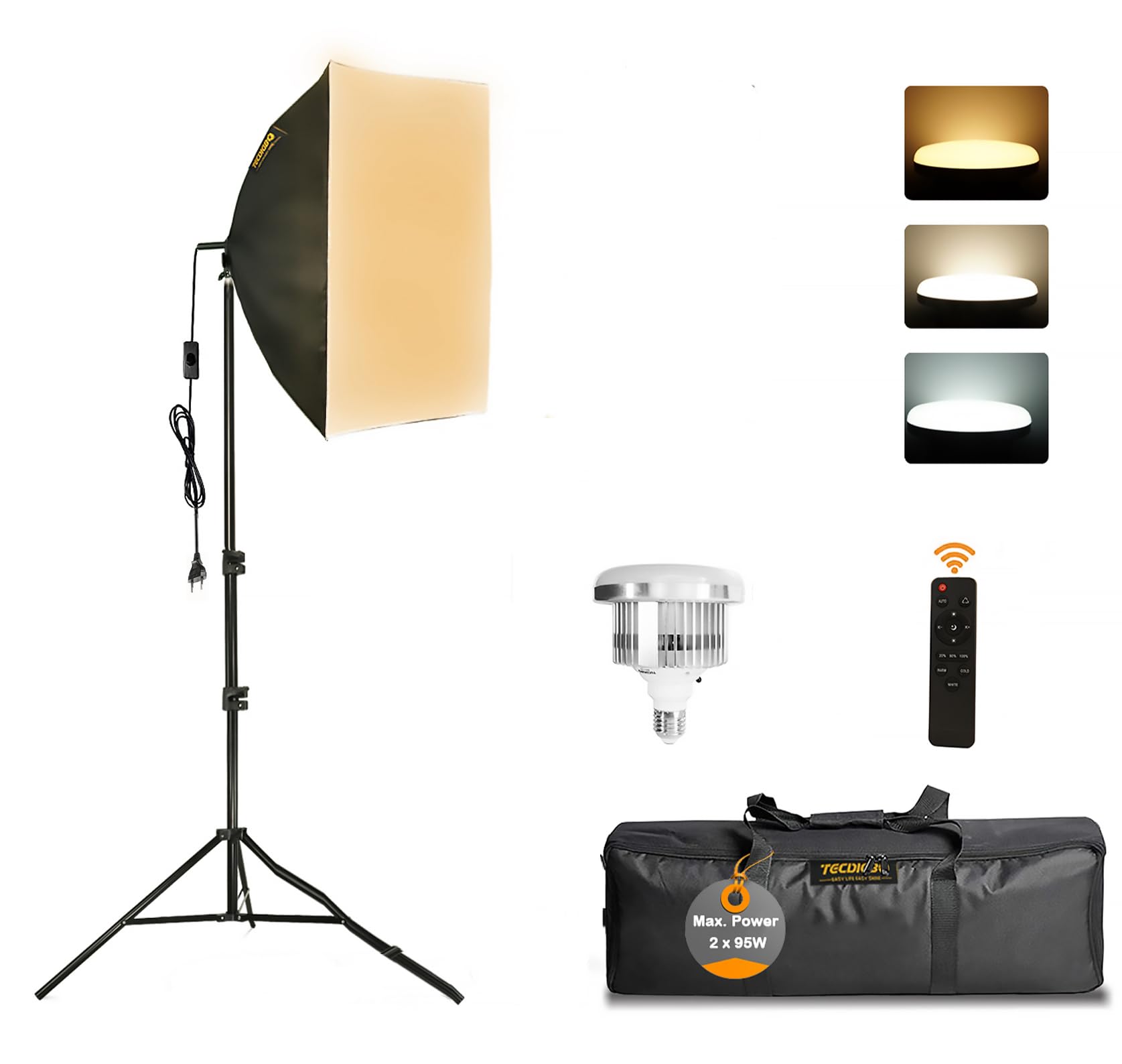Set Softbox Studio Fotografico LED E27 85W 40x40cm