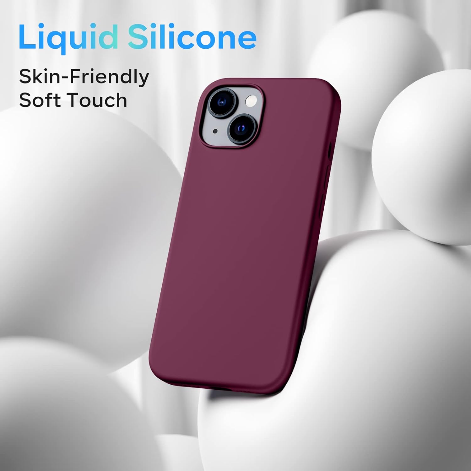 Acronix Cover Silicone per iPhone 13 (6.1") - Vino Rosso - immagine 4