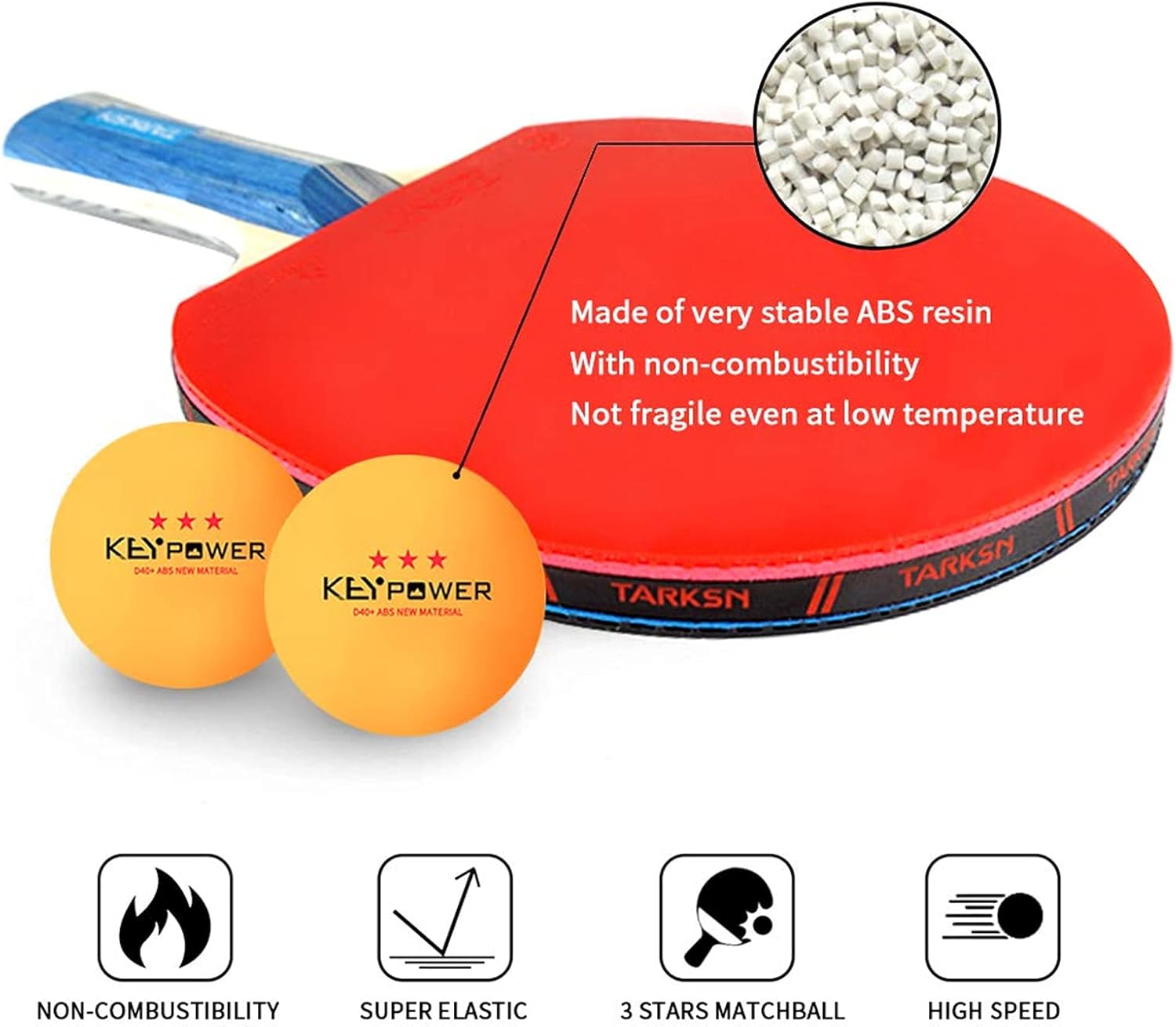 ENG 3-Star Premium Quality Table Tennis, D40+ABS Materiale Ping Pong Balls - immagine 2