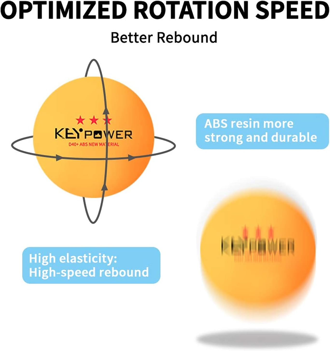 ENG 3-Star Premium Quality Table Tennis, D40+ABS Materiale Ping Pong Balls - immagine 4